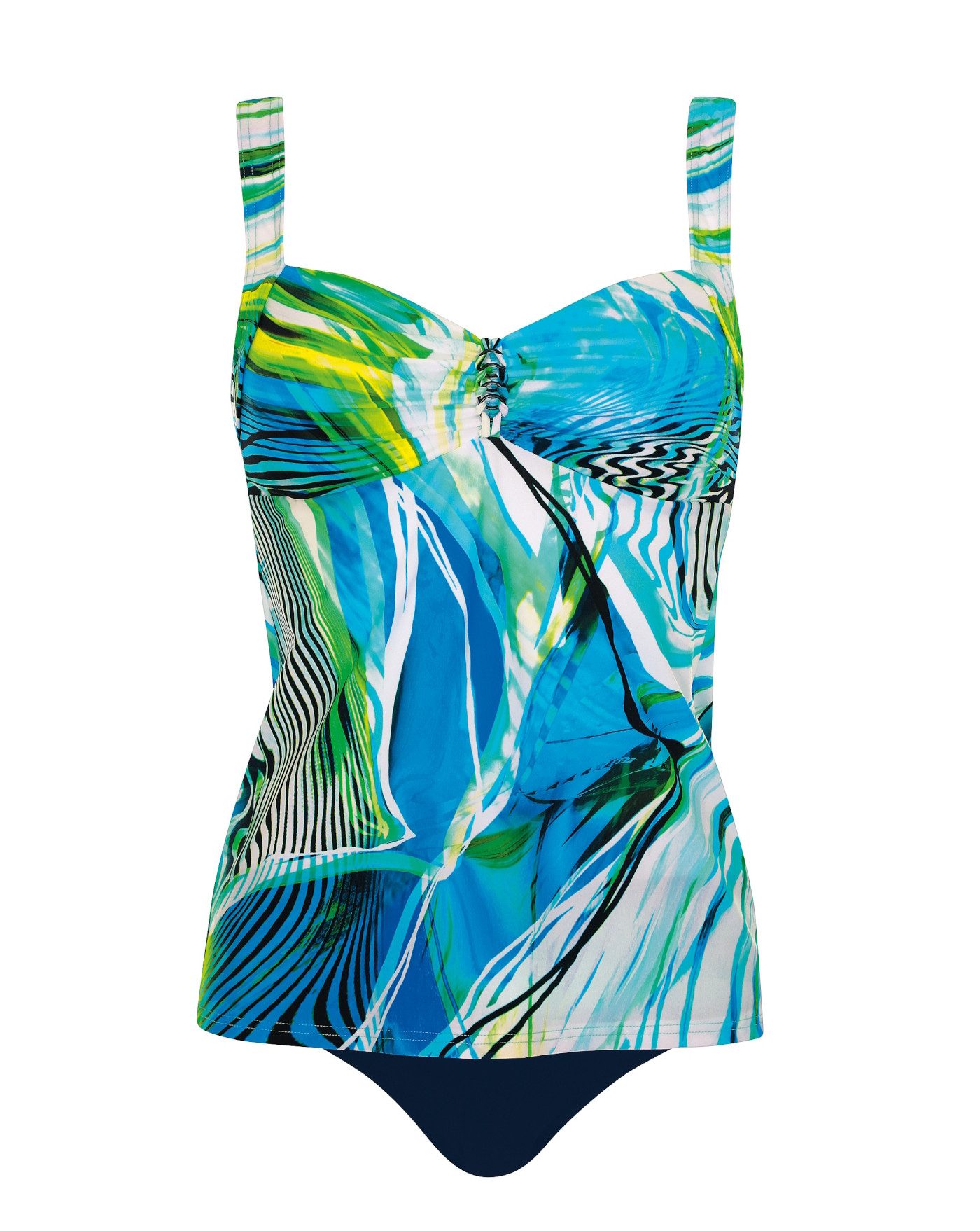 Sunflair Tankini Beach Basic Blue & Green Tankini mit Softcups und Multifunktionsträger