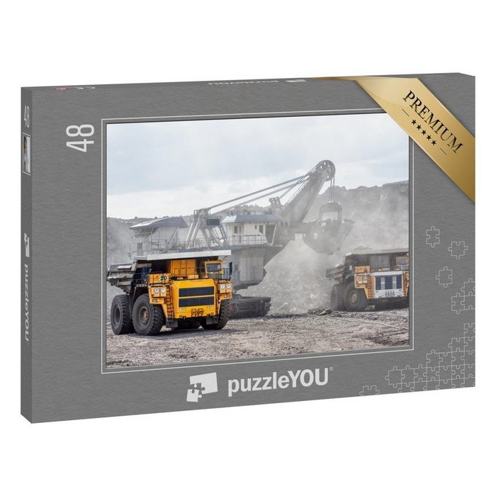 puzzleYOU Puzzle Bergbau mit Steinbruchfahrzeugen 48 Puzzleteile puzzleYOU-Kollektionen Trucks & LKW