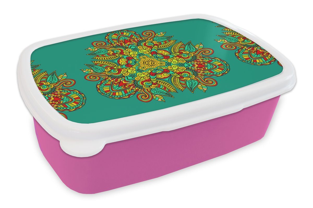 Kinder, rosa Brotbox Locken (2-tlg), Muster - für Brotdose Snackbox, Kunststoff - Mädchen, Lunchbox Kunststoff, Erwachsene, Folklore, MuchoWow