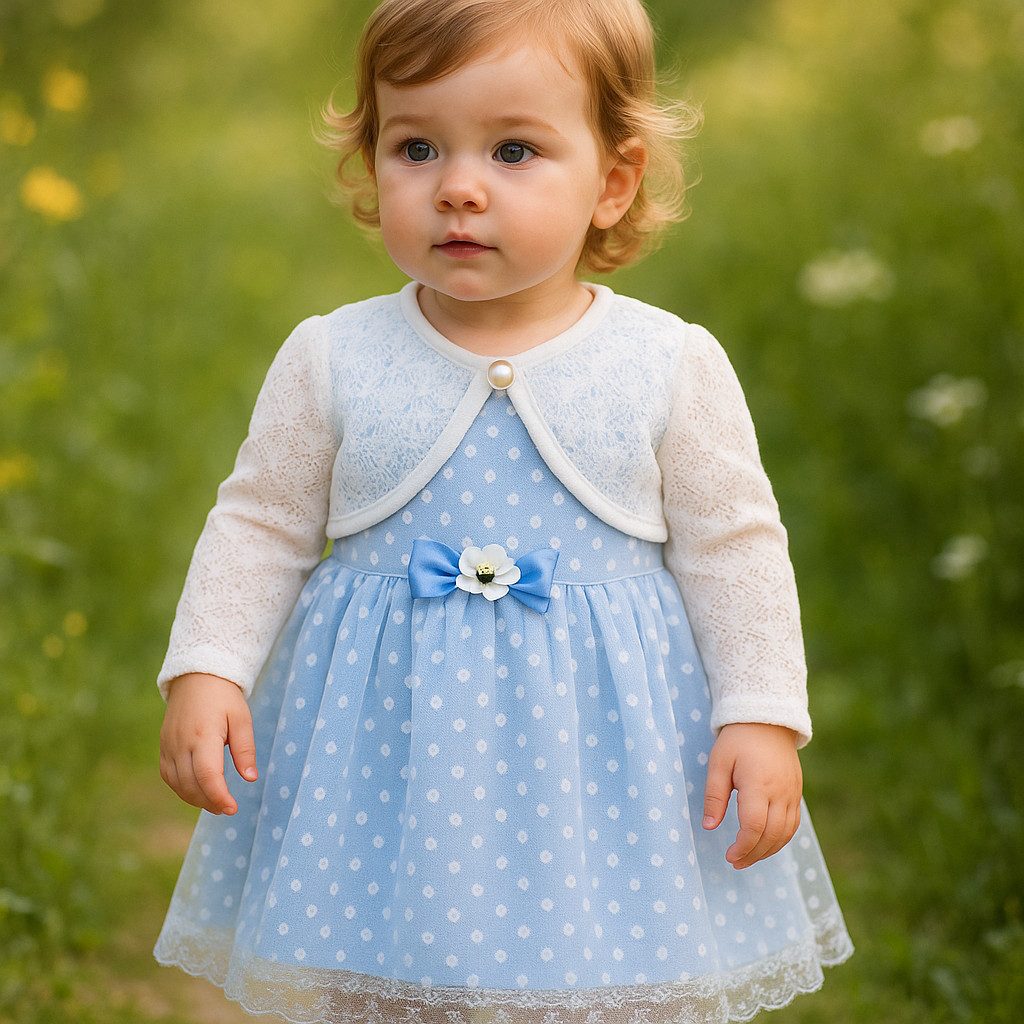 Taufkleid Mädchen Kleid, Prinzessin Kleid, Partykleid Kleinkind, 100% Baumwolle