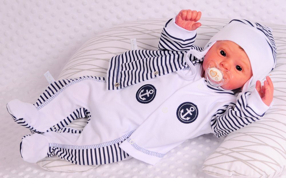 La Bortini Neugeborenen-Geschenkset Mütze Baby Anzug Strampler 62 74 4 Tlg. 68 Hemdchen 50 56 Jacke 44