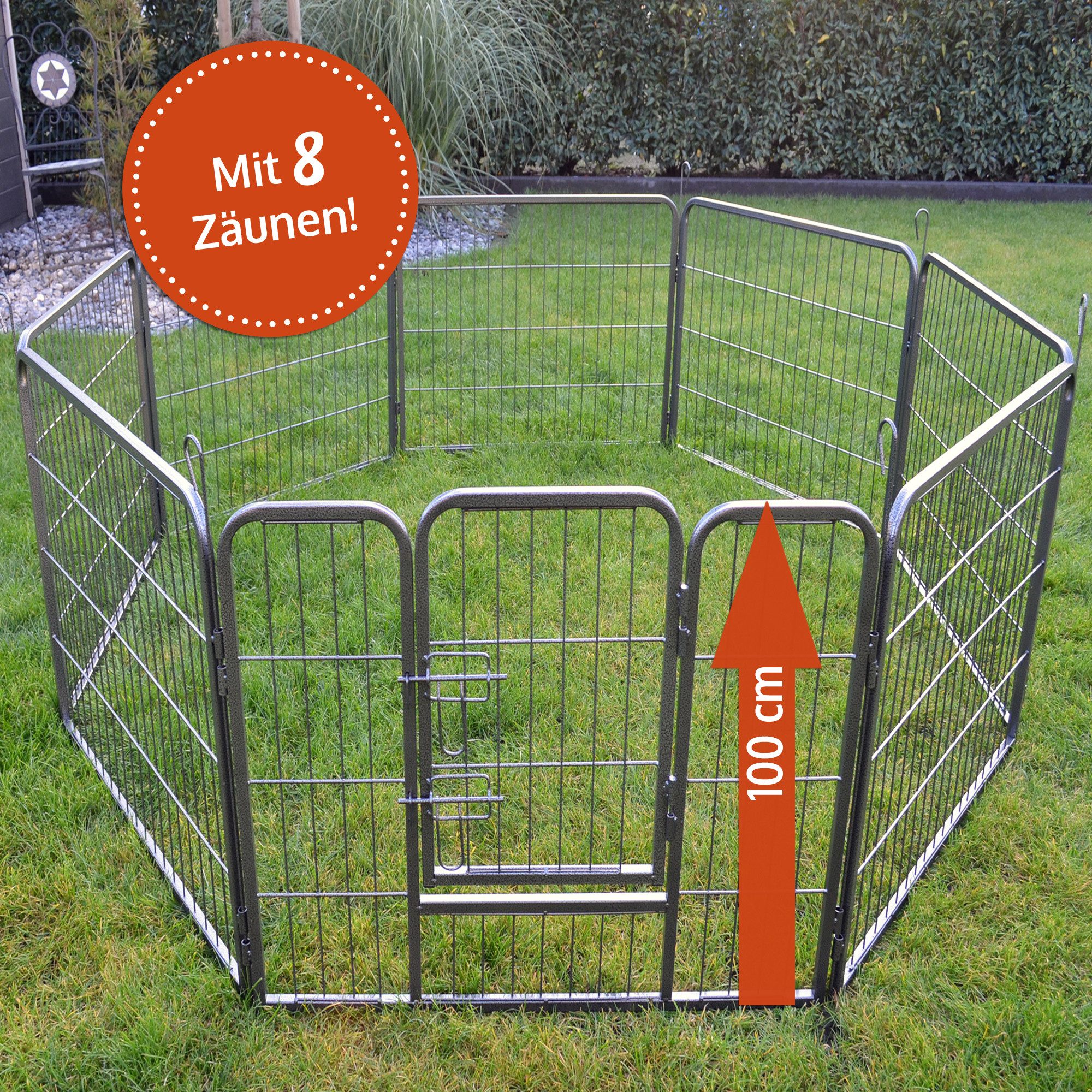 Zooprinz Freigehege Welpenauslauf individuell Erweiterbar in S-M-L-XL, 70 cm 80 cm 100 cm Höhe, 1 Türelement