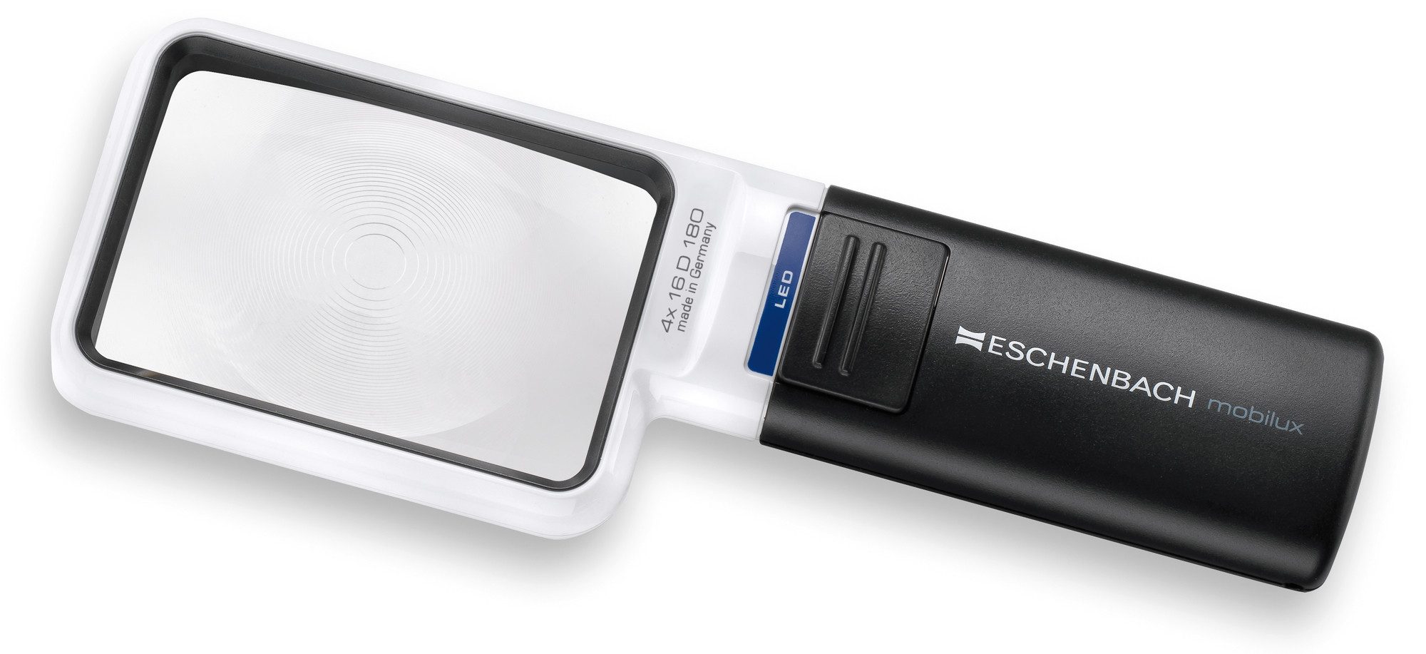 Eschenbach Optik Leuchtlupe mobilux LED, ideal für Senioren, 3-tlg., Handlupe mit echter 4x-Vergrößerung und drei Farbfiltern