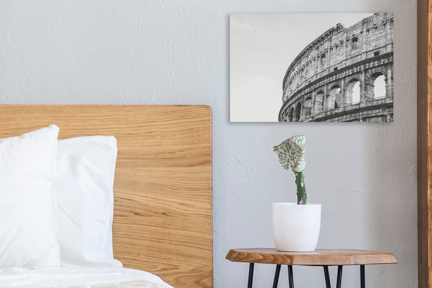 cm Wanddeko, Rom - und Leinwandbilder, in 30x20 Wandbild weiß, Kolosseum St), schwarz Aufhängefertig, OneMillionCanvasses® Leinwandbild (1