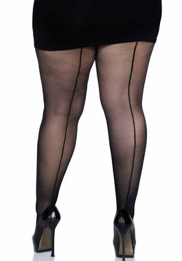 Leg Avenue Strumpfhose Strumpfhose mit Naht Plus Size - schwarz