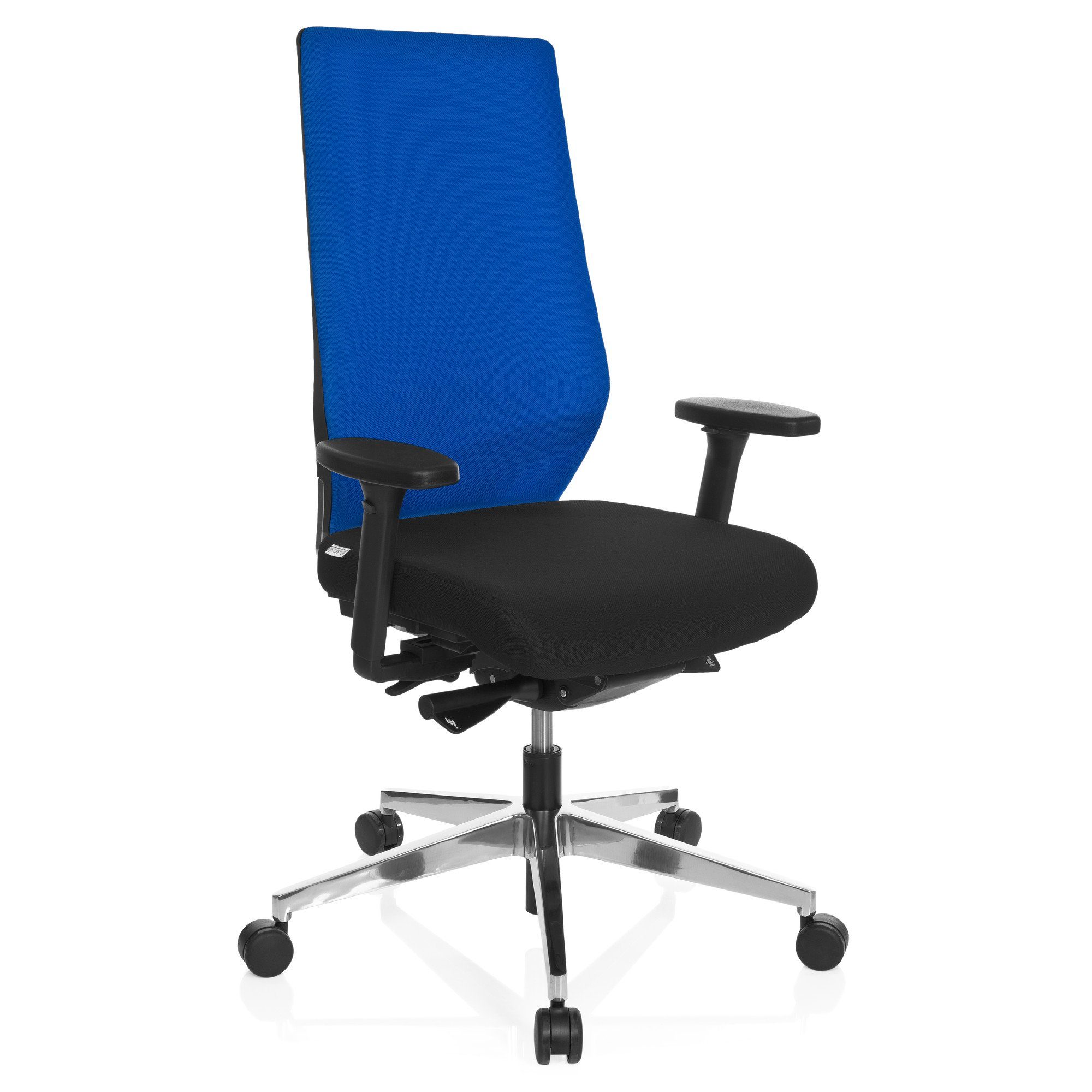 hjh Profi Schwarz/Blau (1 Armlehnen Bürostuhl Drehstuhl mit Schreibtischstuhl OFFICE 700 PRO-TEC ergonomisch Stoff St),