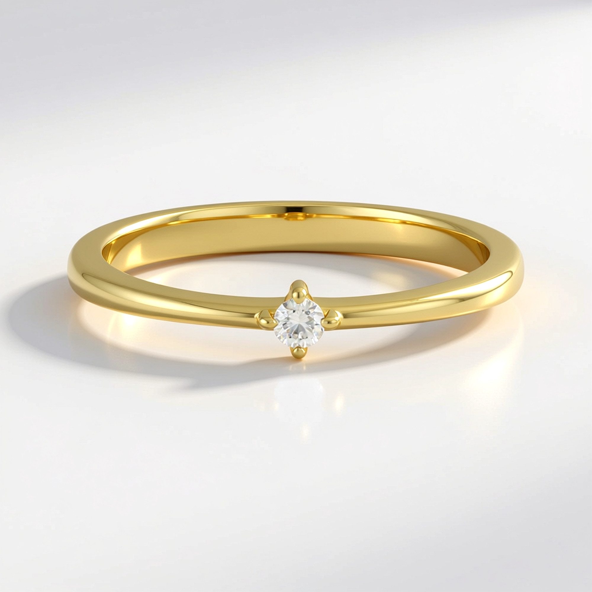 Cavill Diamantring Edler, diamantbesetzter, vergoldeter Silberring (1-tlg)