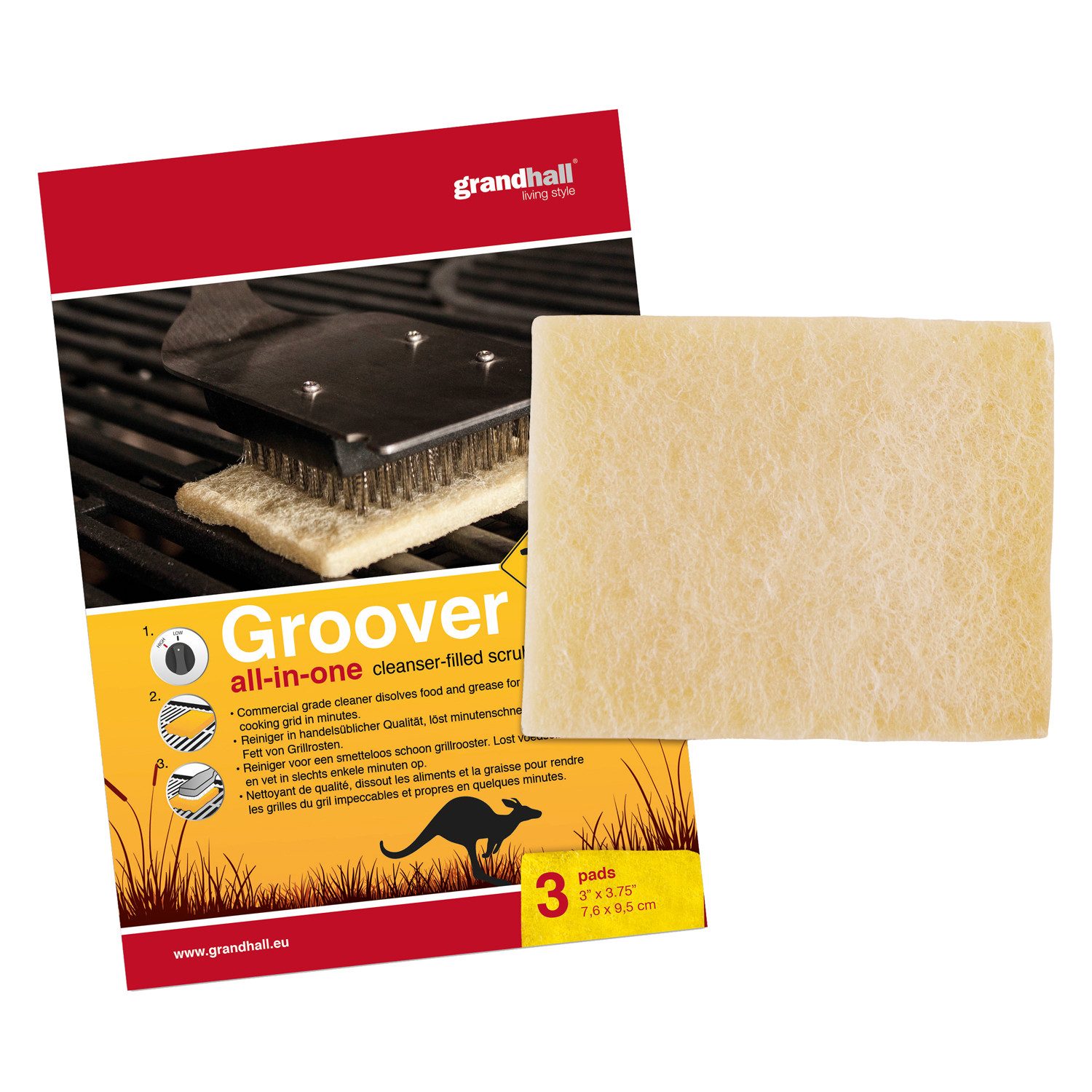 GrandHall Holzkohlegrill Grandhall Groover-Reinigungspads