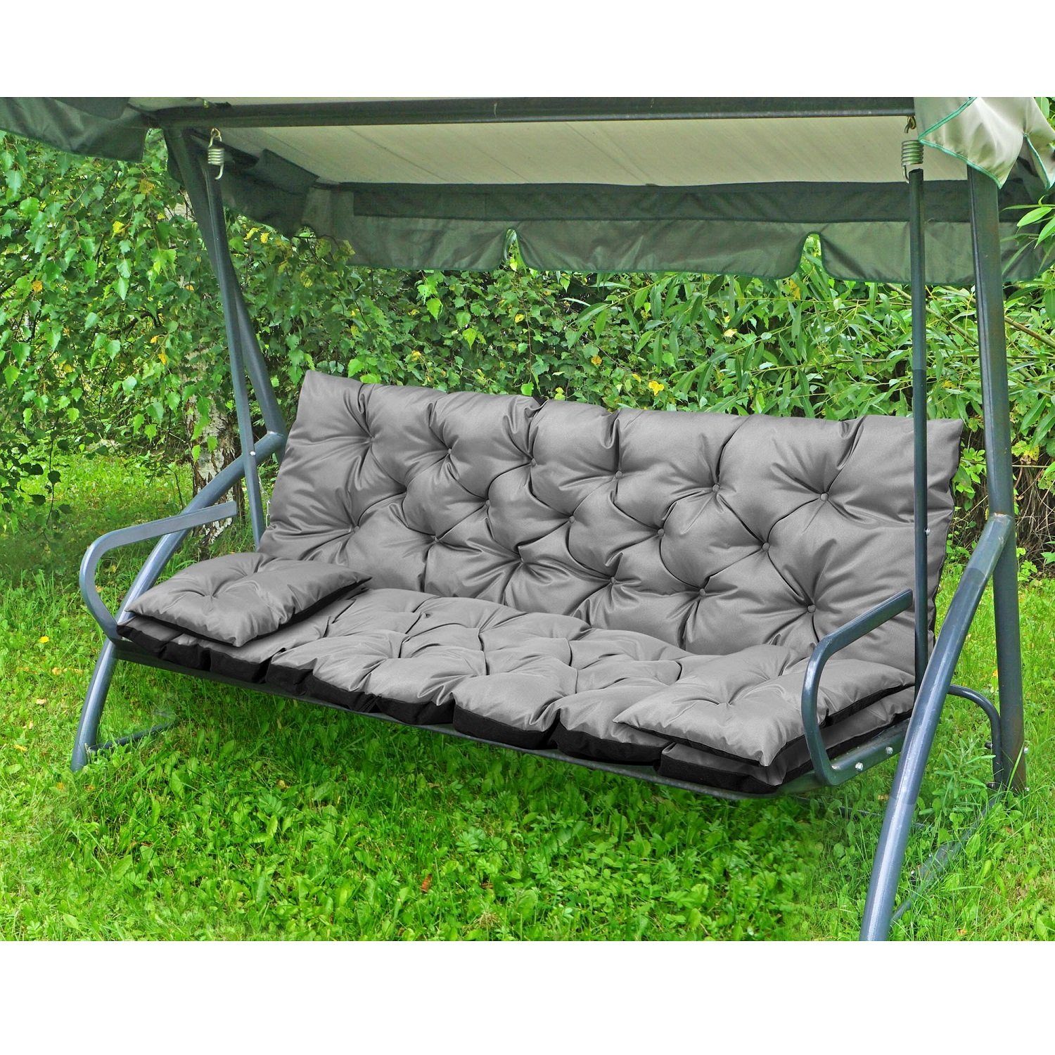 MOTT Leder-Gartenbank-Kissen – Wasserdichte Outdoor-Sitzauflage, 5 Cm Dick, Abnehmbar