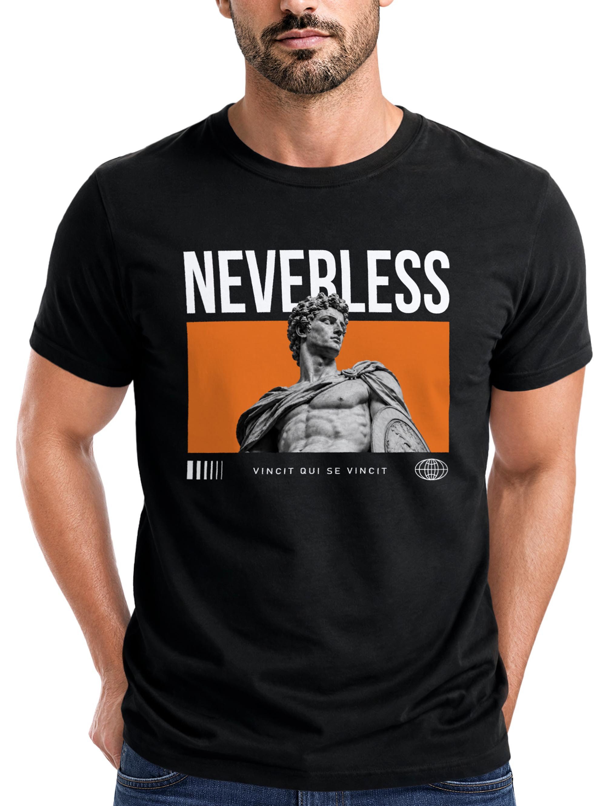 Neverless Print-Shirt Herren T-Shirt Frontprint - Design - Baumwollshirt Männer Fashion mit Print