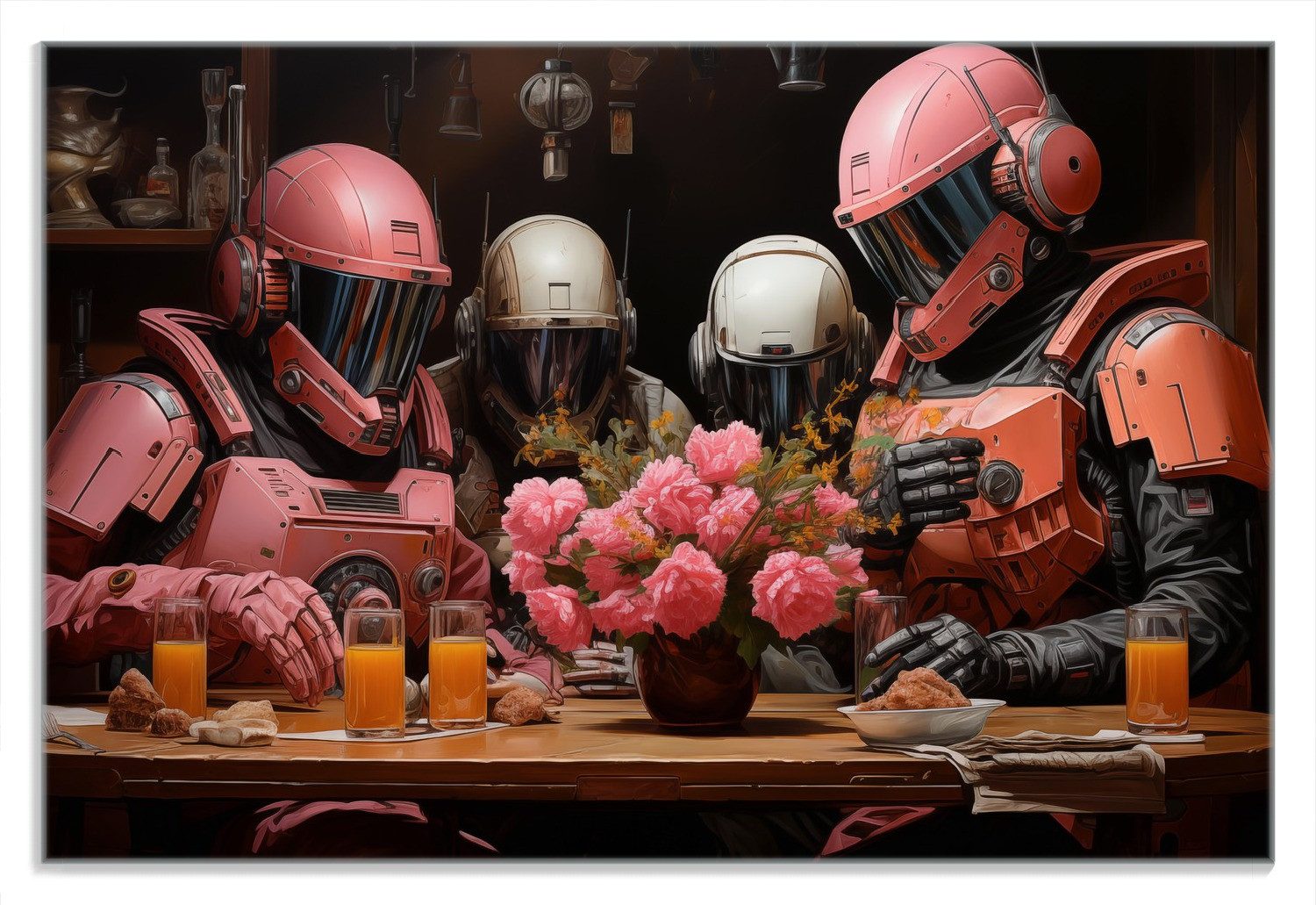Frühstücksbrett Astronauten beim Frühstück