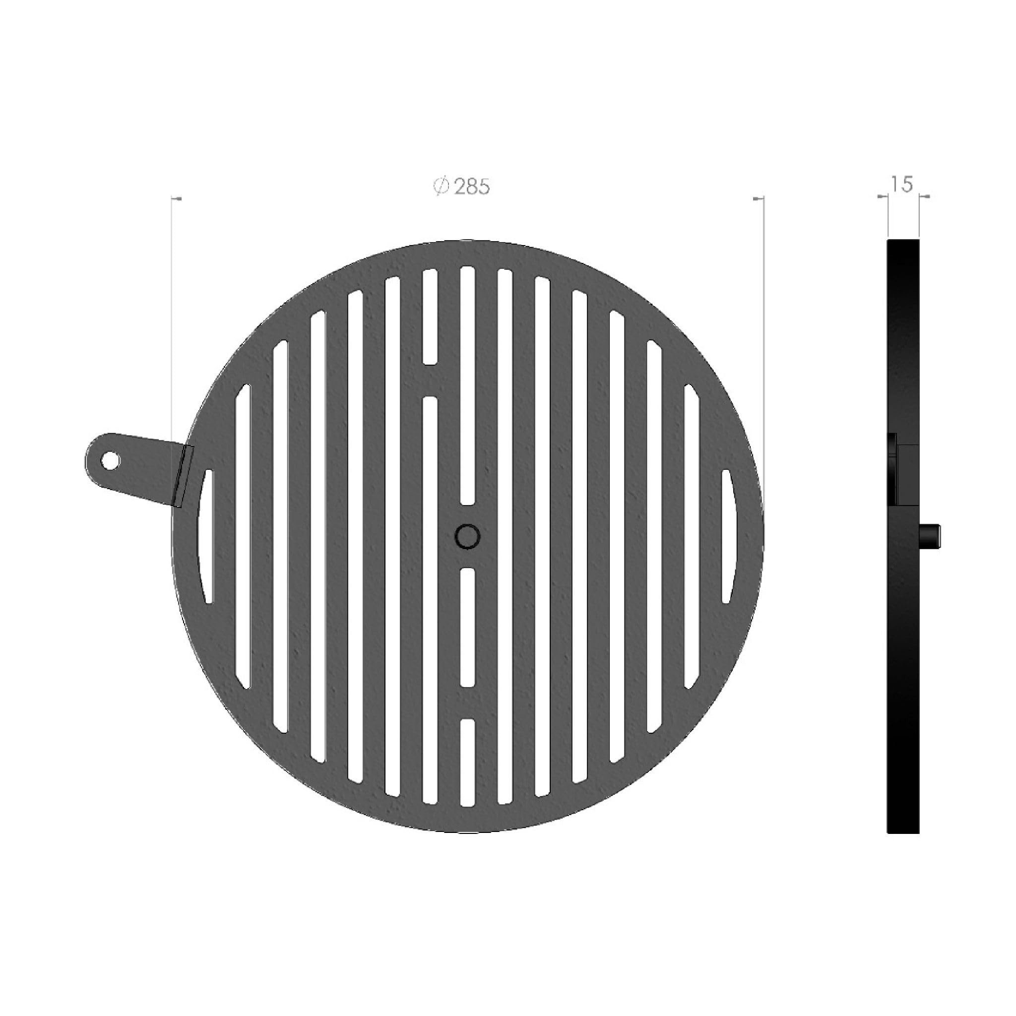 Feuerfest 123 GmbH Grillrost Kaminrost / Ascherost Ø 285x15mm passend für Ortrand**