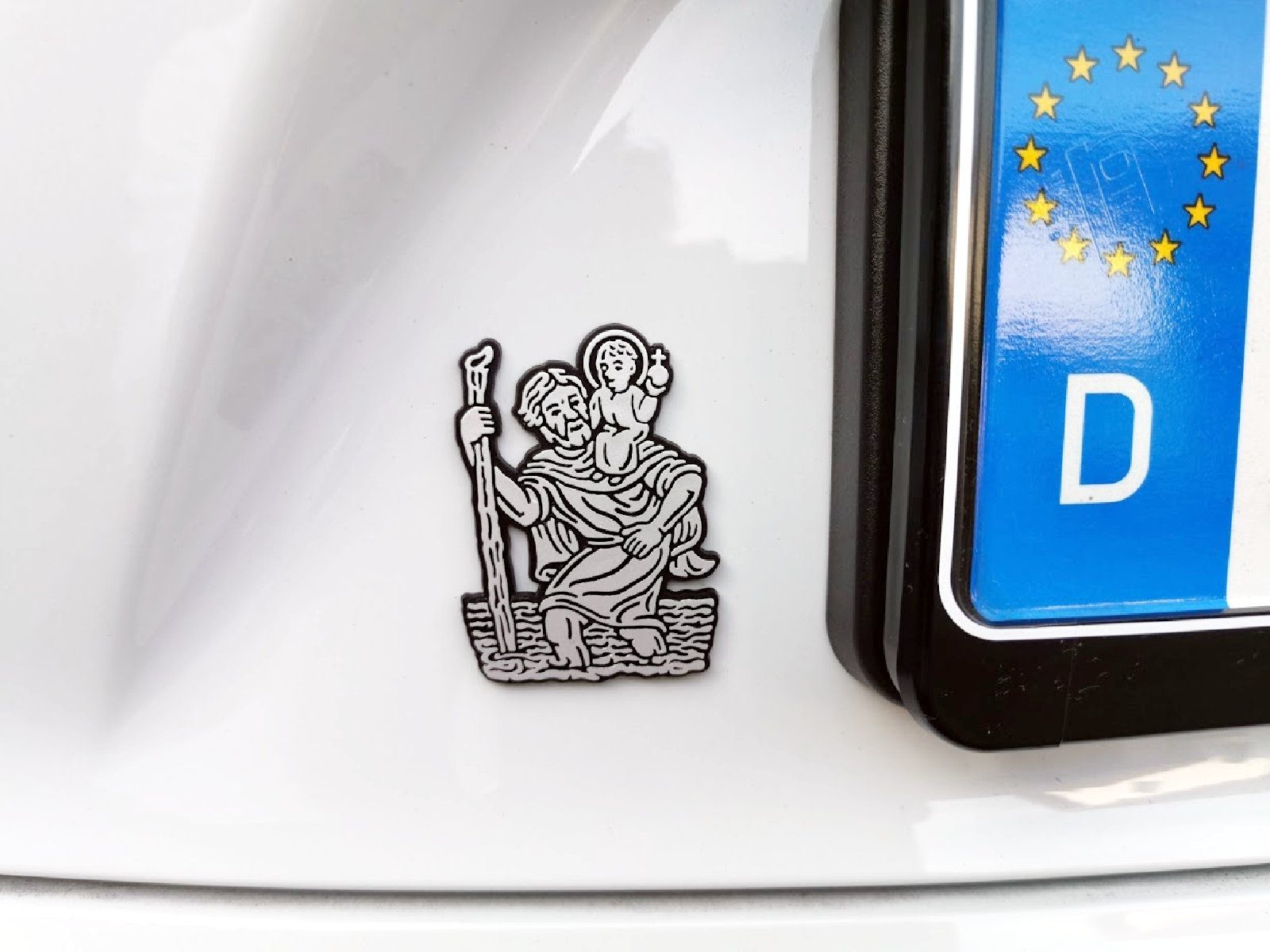 PistolaPeppers Aufkleber Relief-Emblem Schutzpatron Heiliger Sankt  Christophorus Emblem St. Christopherus