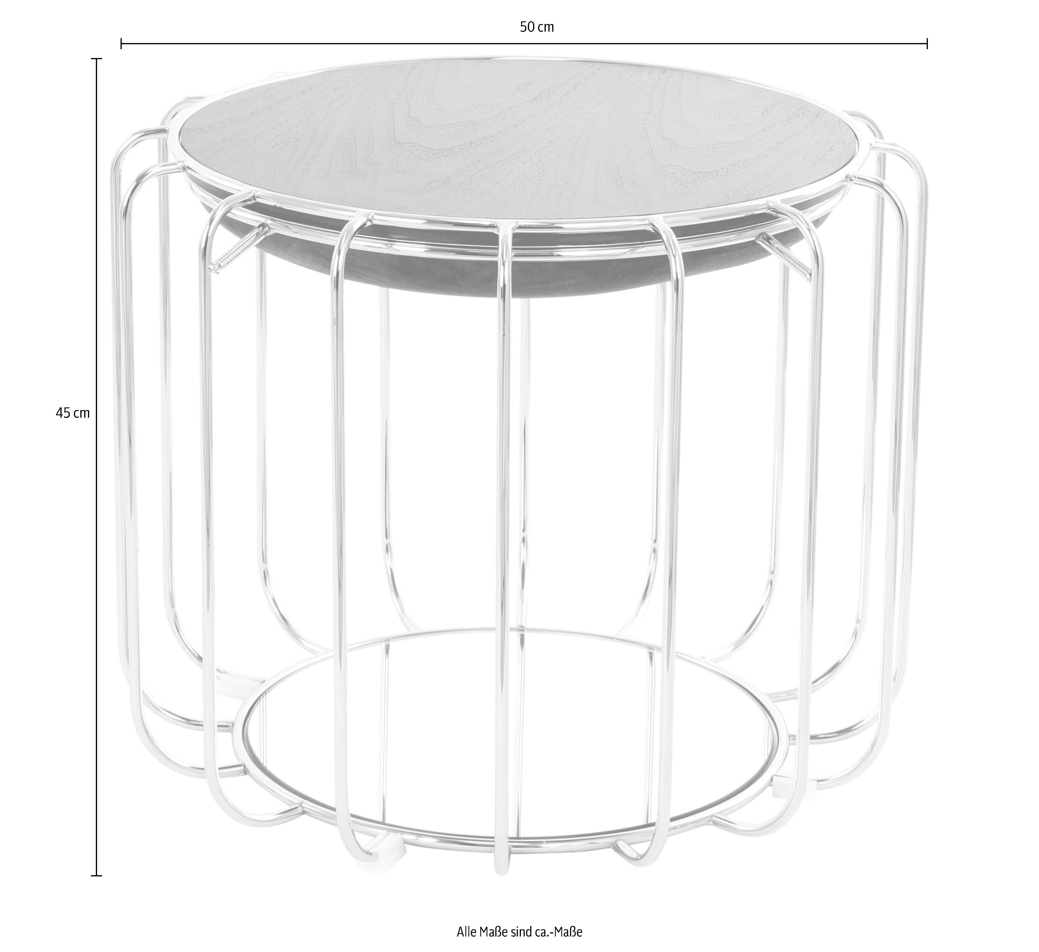 Kayoom Beistelltisch mit 110, Tisch Spiegelglas Hocker, umzuwandeln Beistelltisch petrol praktisch silber | oder Comfortable Pouf / in
