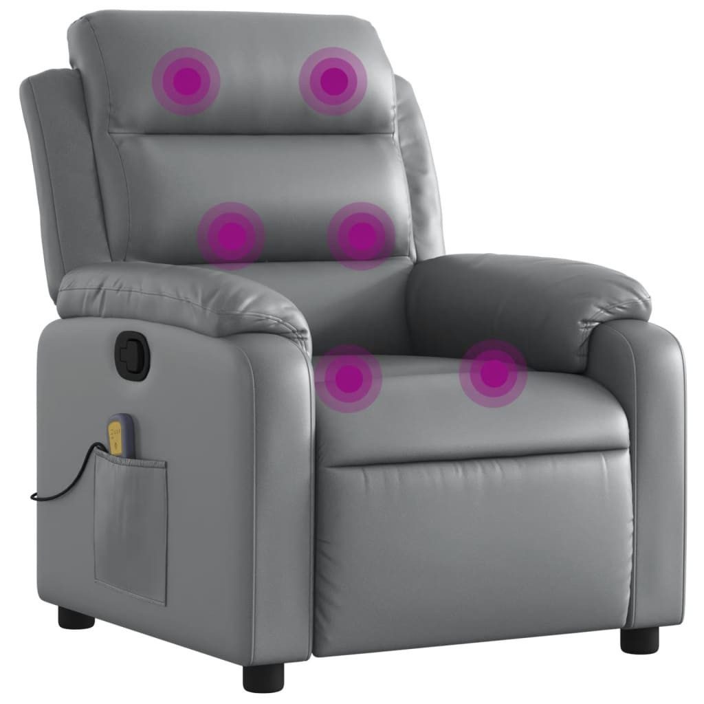vidaXL Sessel Massagesessel Grau Kunstleder (1-St) günstig online kaufen