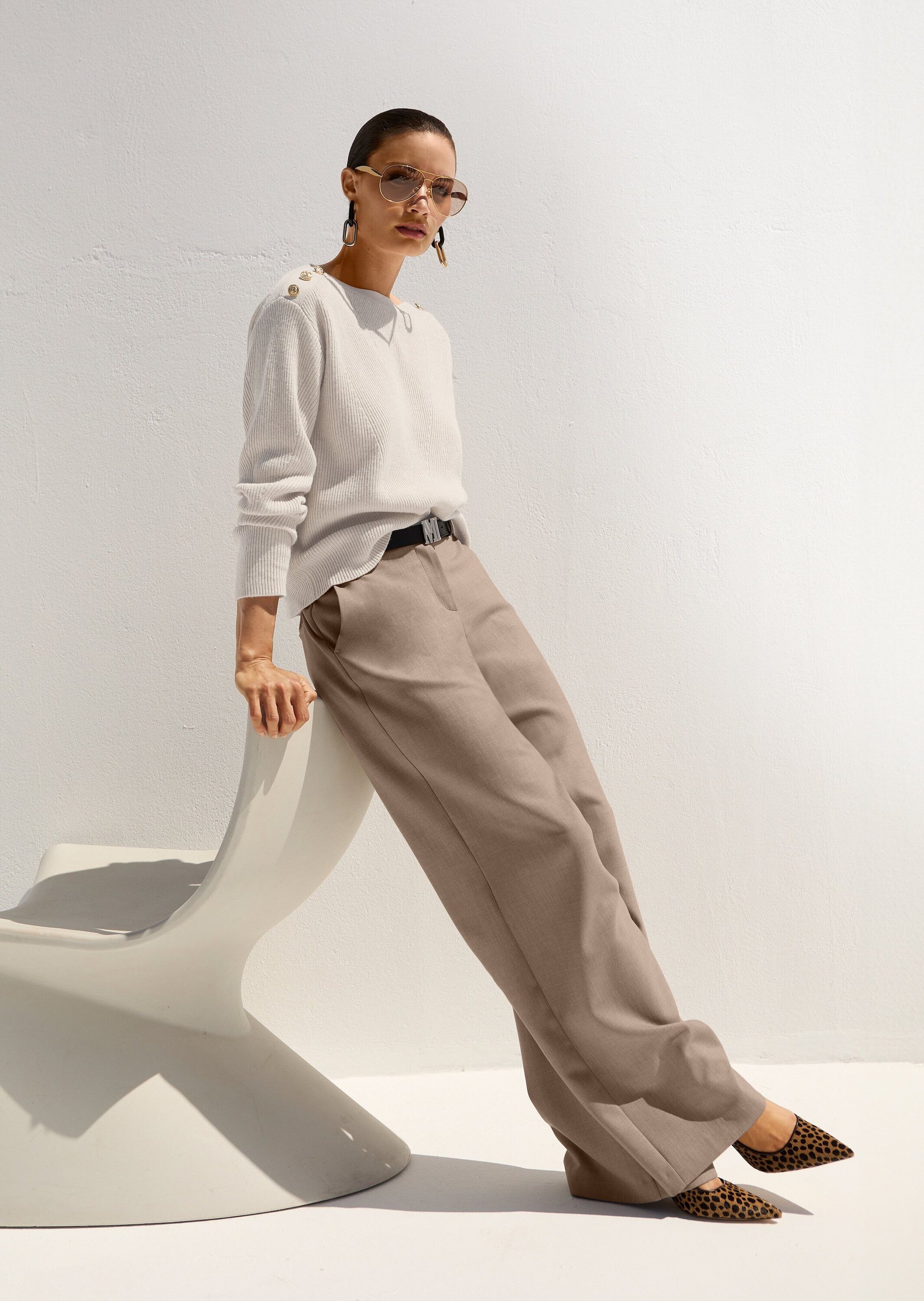 Bügelfaltenhose Elegante Stretchhose mit Bügelfalten