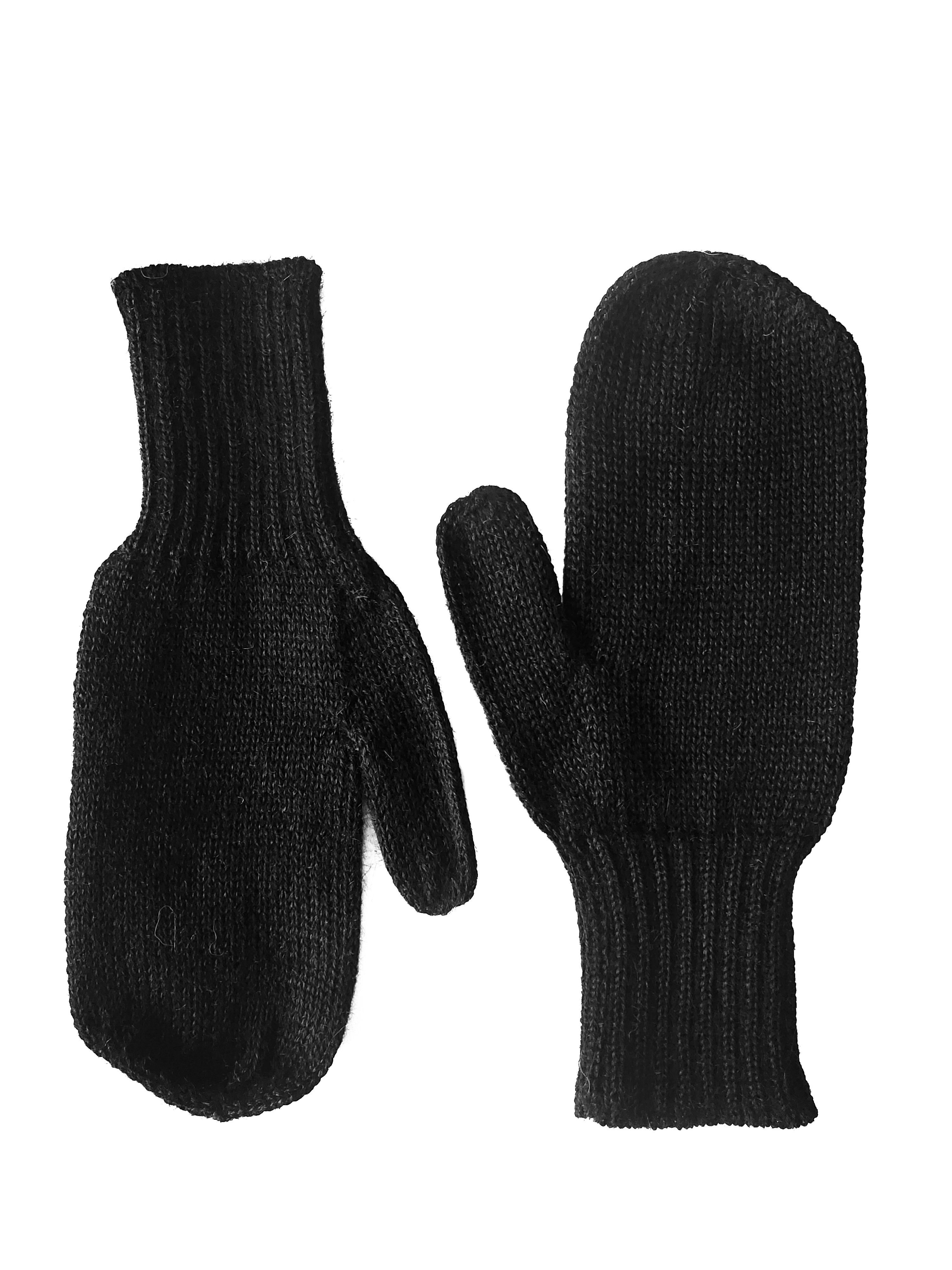 Handschuhe Posh Damen schwarz aus Pugnoguanti Alpaka Alpakawolle Herren 100% Gear Fäustlinge