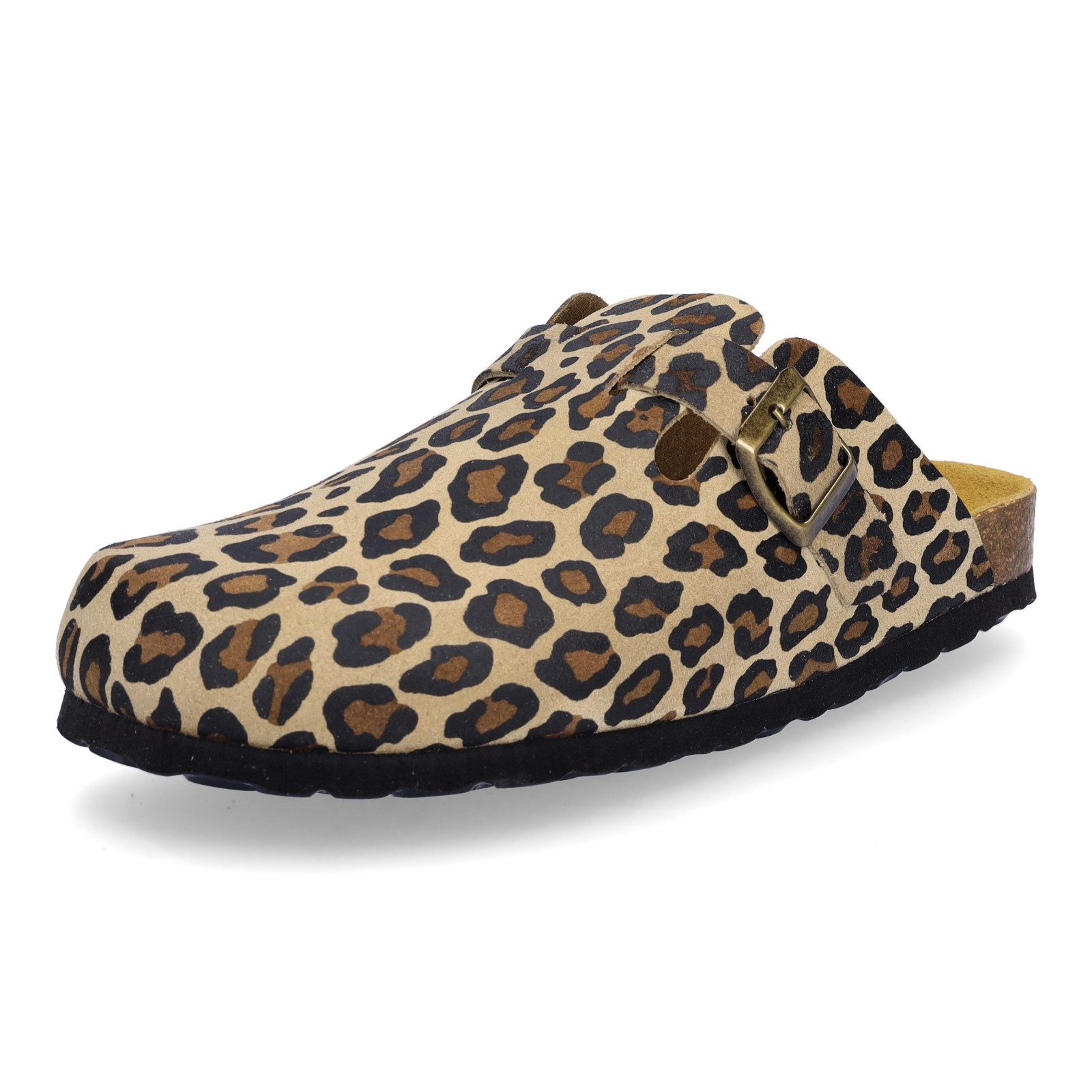 MIDS MONTY Damen Pantolette leo aus Velourleder mit Rauleder-Fußbett, Komfo günstig online kaufen