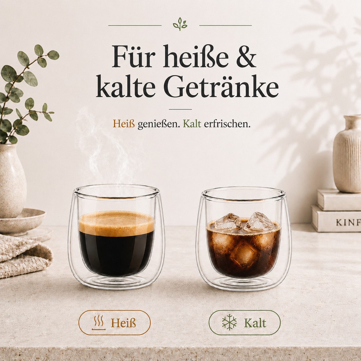 LAPRESO Espressoglas Doppelwandig Thermogläser Kaffeegläser Set 80 ml, 6-tlg., Borosilikatglas, 6er Set – Bild 4 von 5