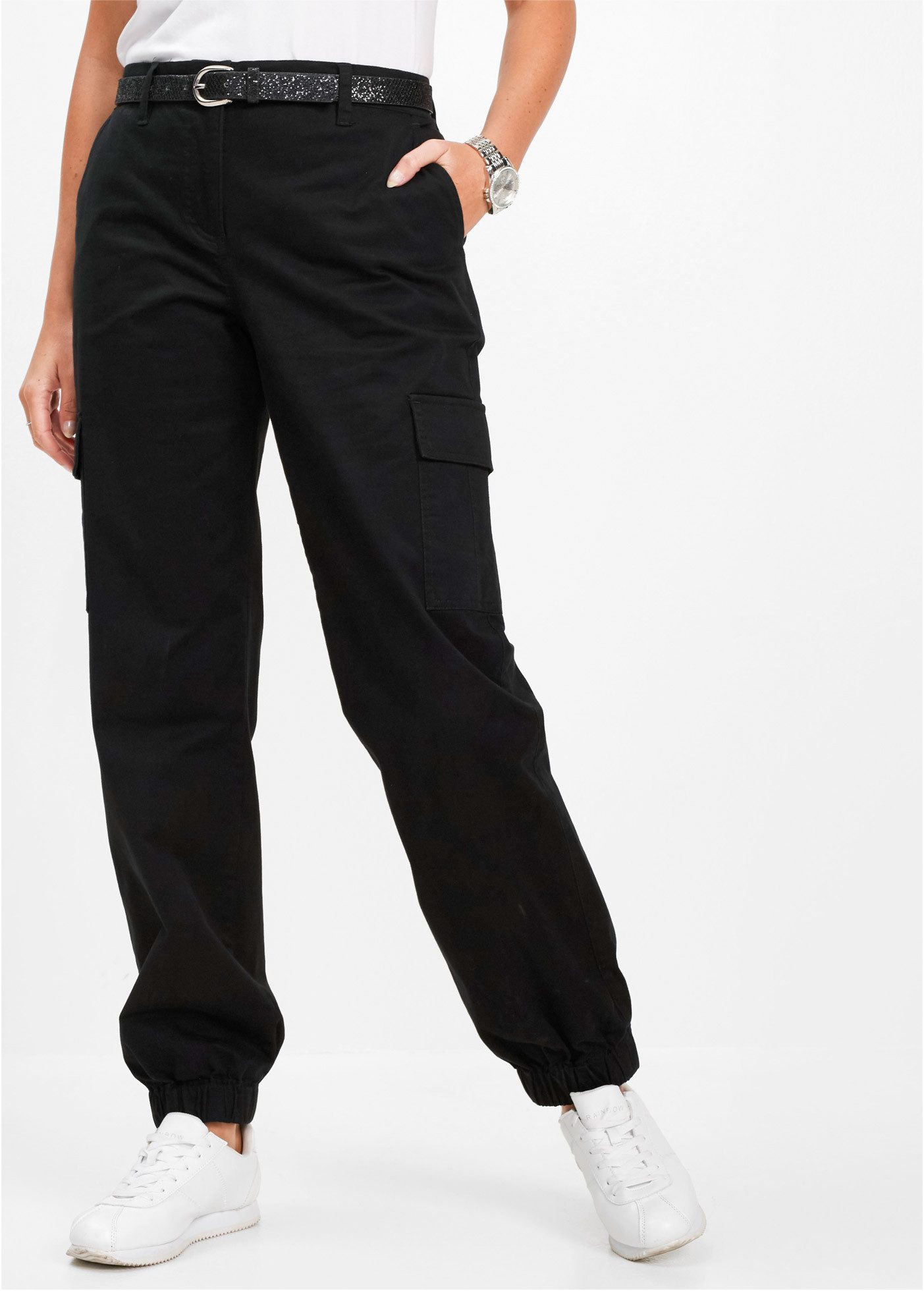 bonprix Cargohose aus Baumwolle mit Elasthan, lockere Passform, mit Bequemb günstig online kaufen