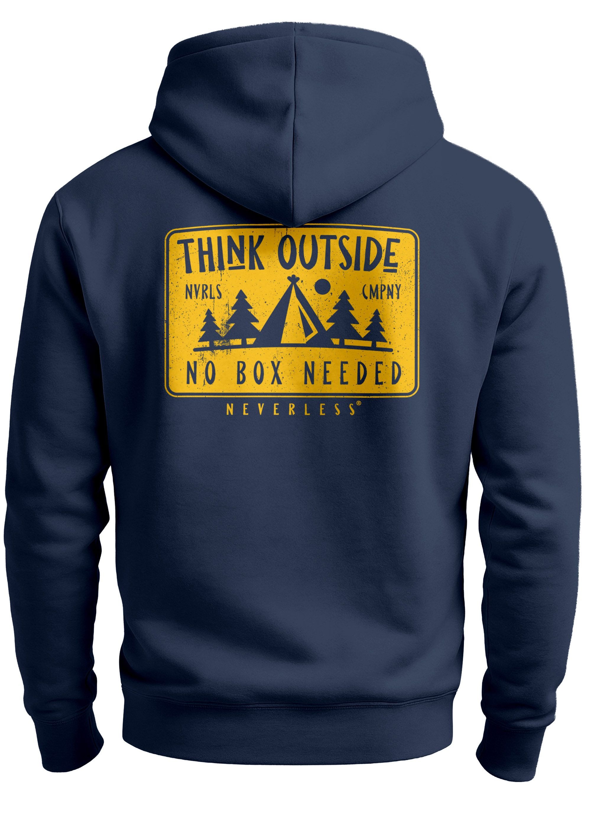 Neverless Hoodie Herren Hoodie Backprint SpuchThink günstig online kaufen