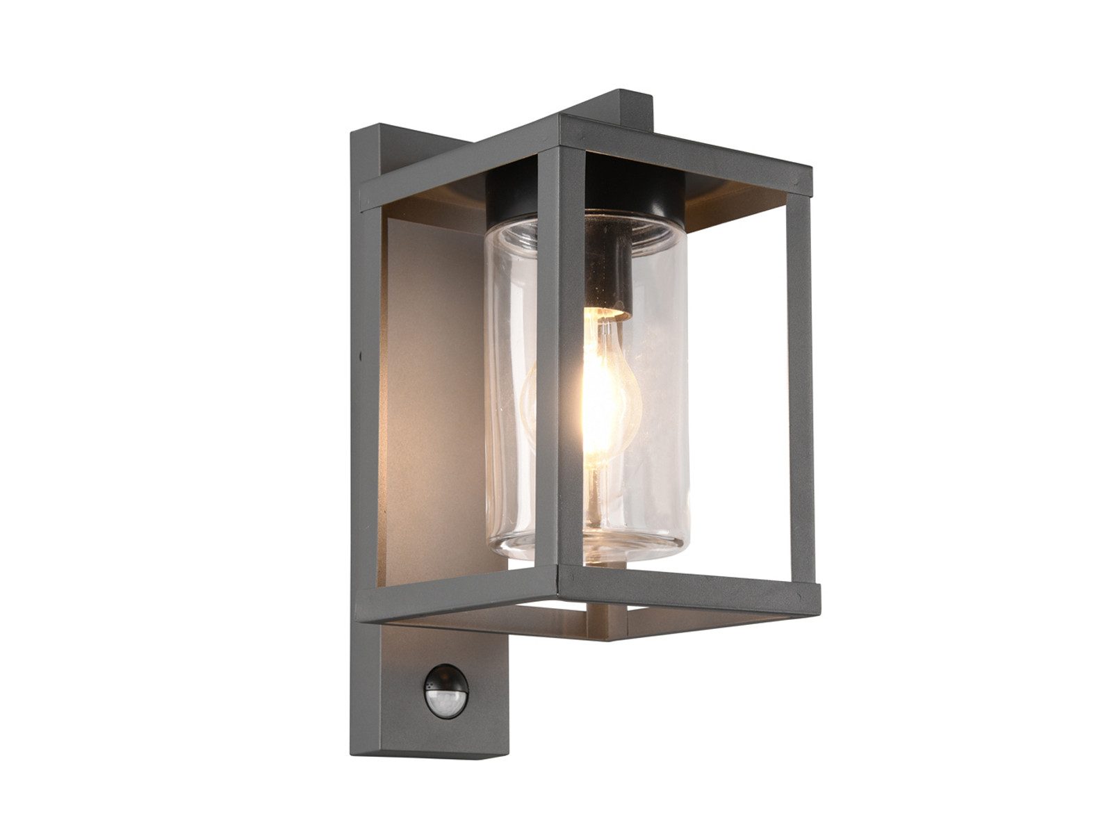 TRIO Leuchten LED Außen-Wandleuchte mit Bewegungsmelder & E27 LED, Höhe 33cm, Bewegungssensor, LED wechselbar, warmweiß, Wand Außenleuchte, Fassadenbeleuchtung Wandlampe, Haus-Tür beleuchten