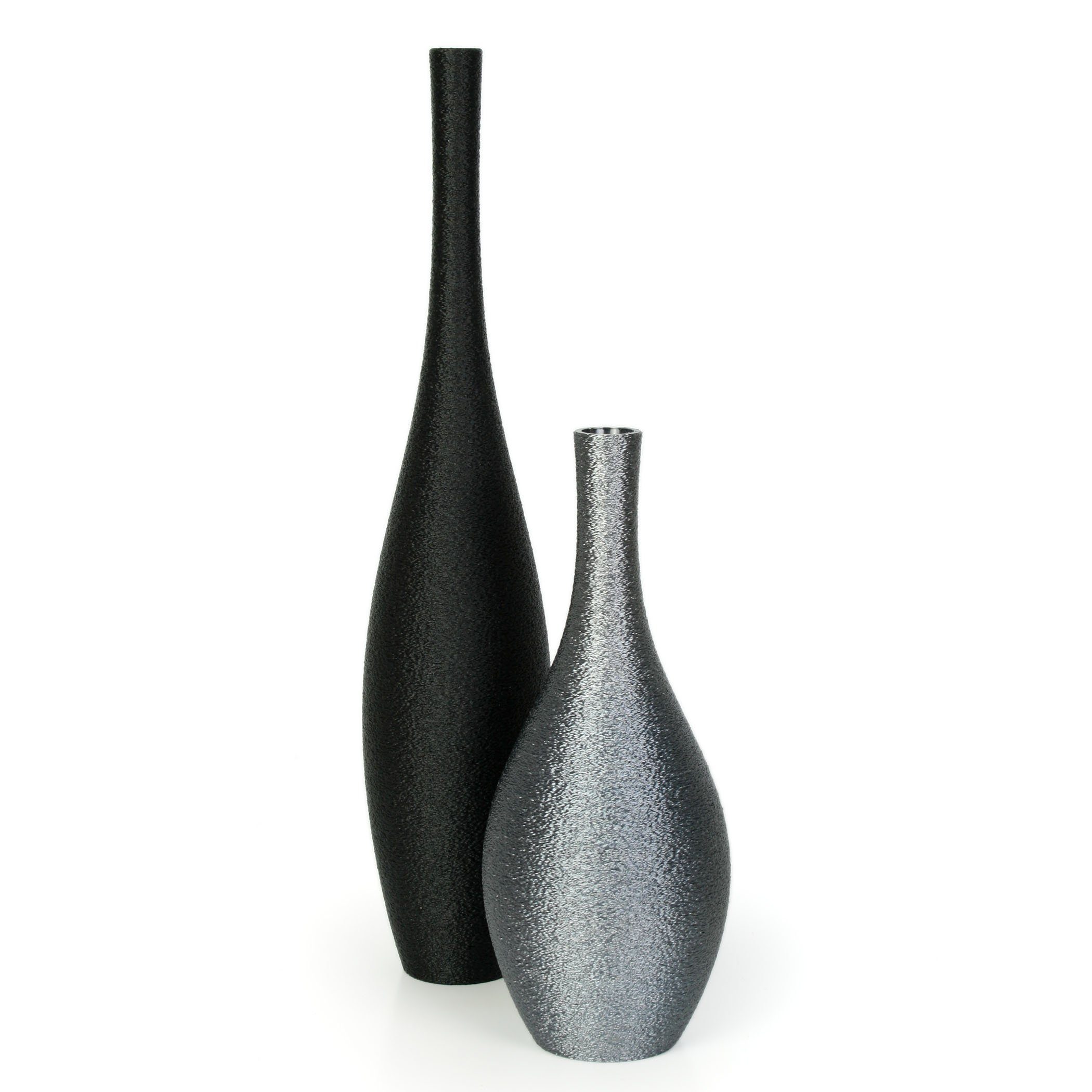 & Designer wasserdicht 2 Schwarz bruchsicher Rohstoffen; aus Bio-Kunststoff – Altsilber (Set, Vasen-Set Kreative & aus aus bestehend Dekorative Blumenvasen nachwachsenden Feder Vasen), Set Dekovase