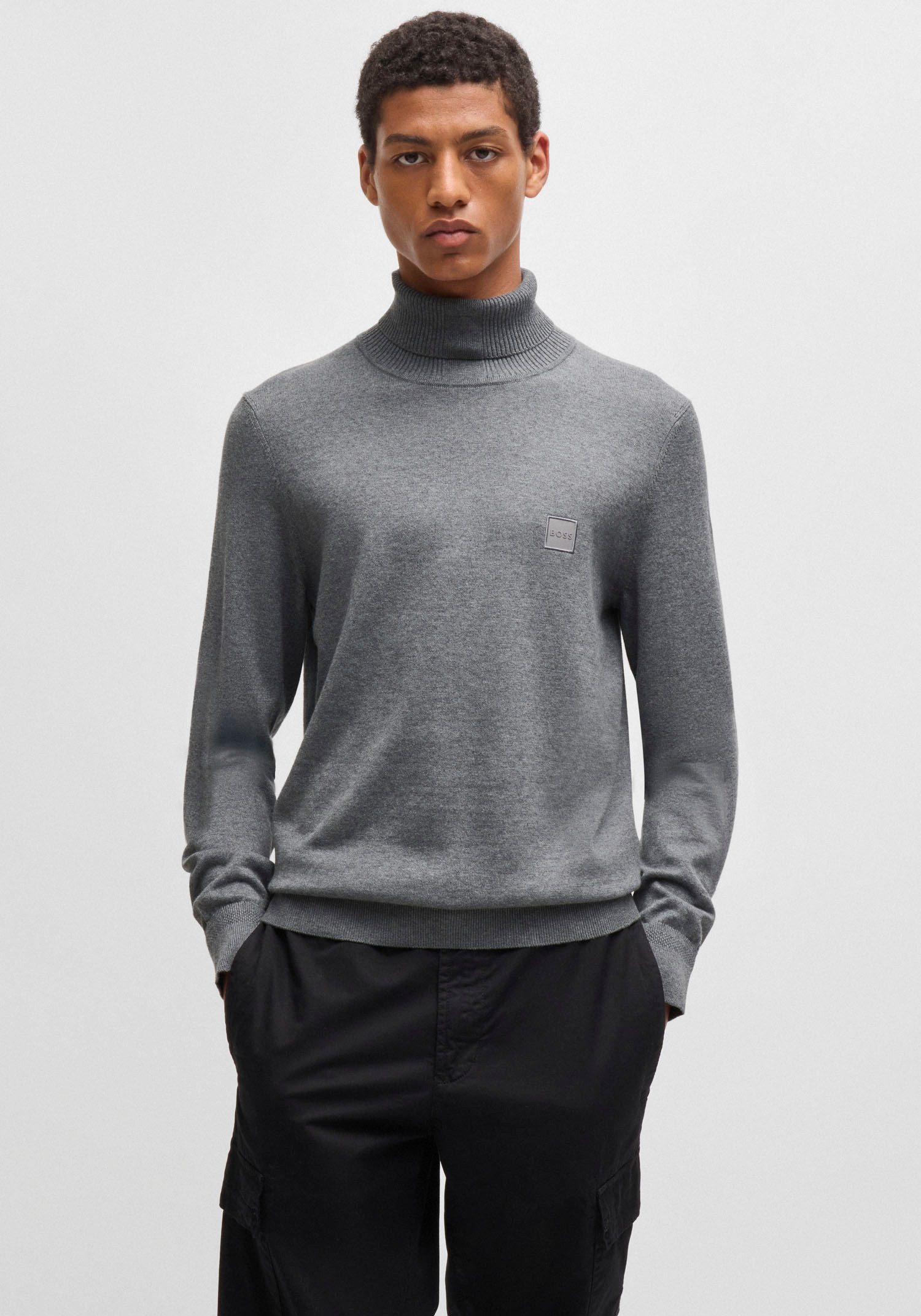 BOSS ORANGE Strickpullover Akiro_S mit kleinem günstig online kaufen