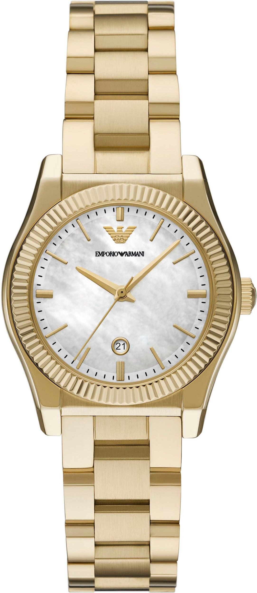 Emporio Armani Quarzuhr AR11657, Armbanduhr, Damenuhr, Edelstahlarmband, an günstig online kaufen