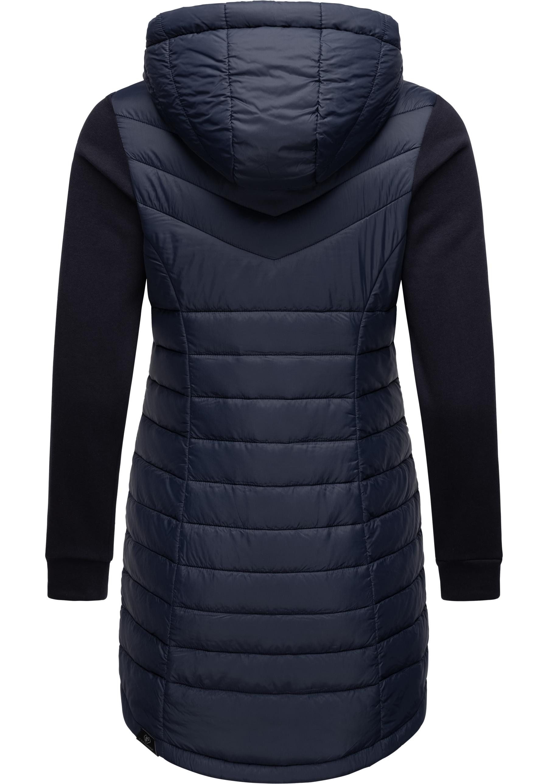 Ragwear Steppmantel Lucinda Long II Mantel aus modernem Materialmix mit Kapuze