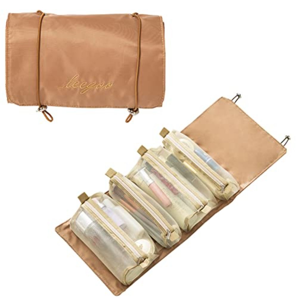 Blusmart Kulturbeutel 4-in-1-Make-up-Taschen (Abnehmbare Kosmetiktasche, Große Kapazität, Tragbar, faltbar), Für Reisen, Kosmetika, Aufbewahrung, Kulturbeutel