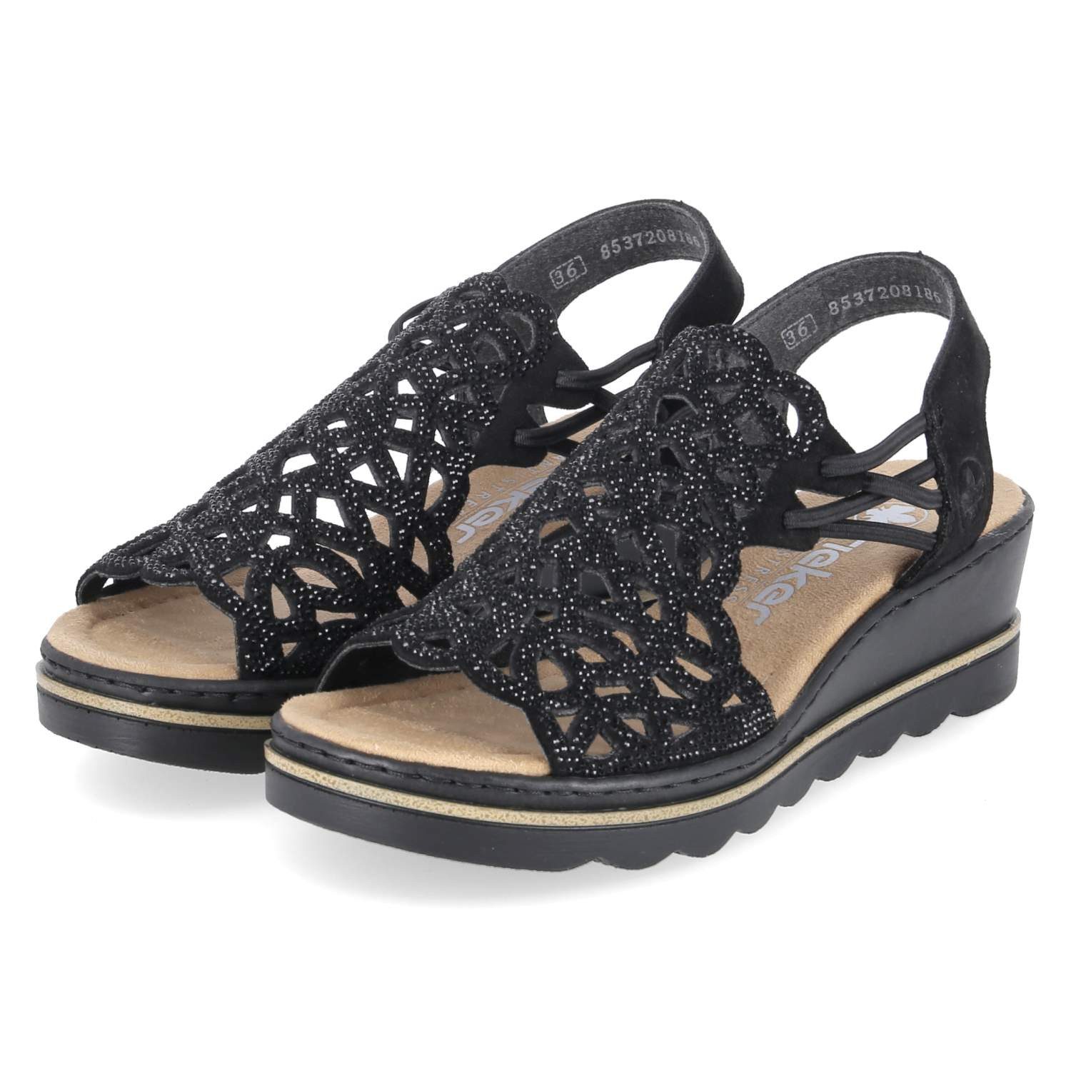 Rieker Rieker 67465-00 Damen Textil schwarz Sandalette günstig online kaufen