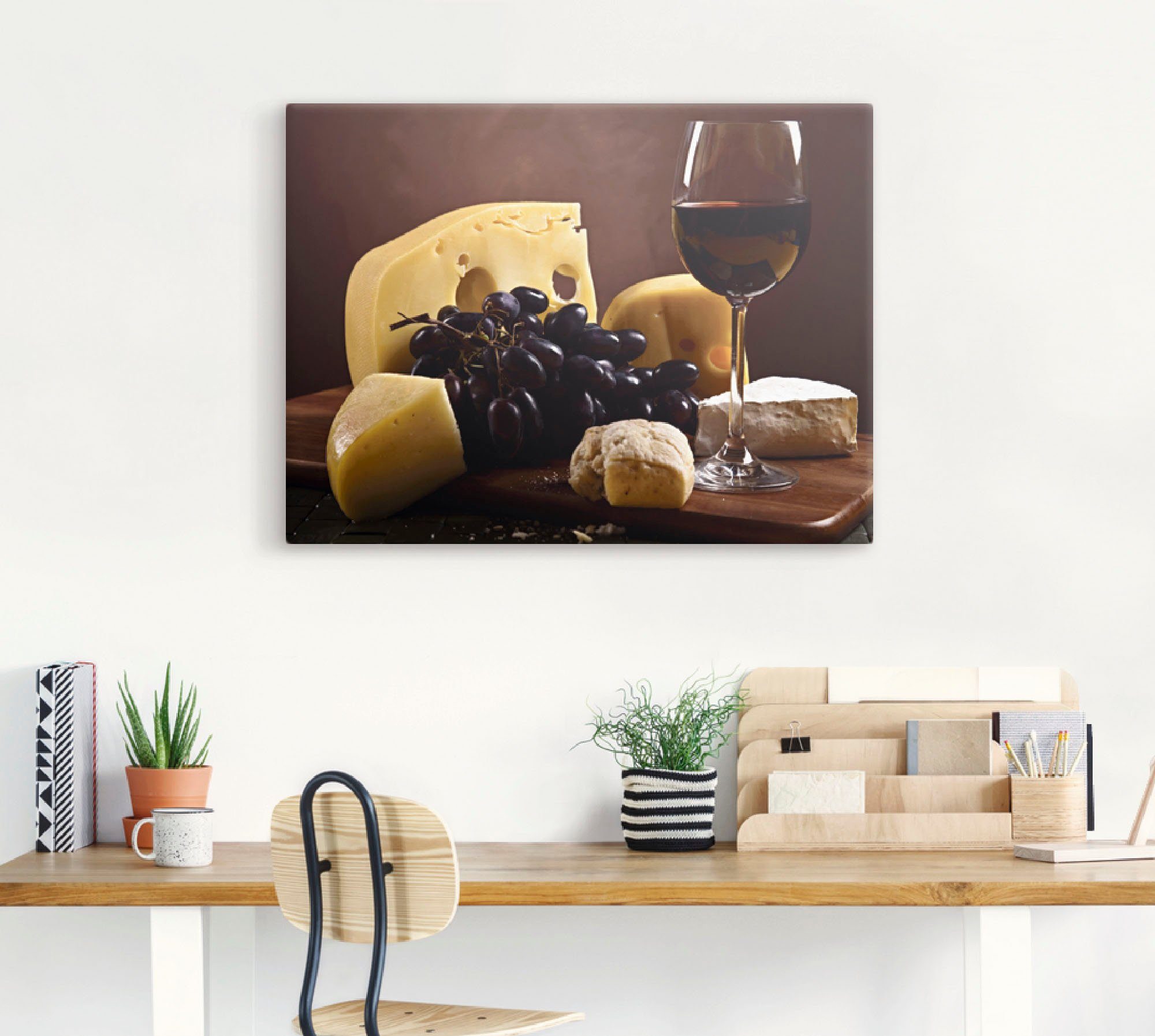 Alubild, oder Poster in Käse Leinwandbild, Lebensmittel (1 als St), Wandaufkleber Artland Größen versch. Wandbild Stillleben,