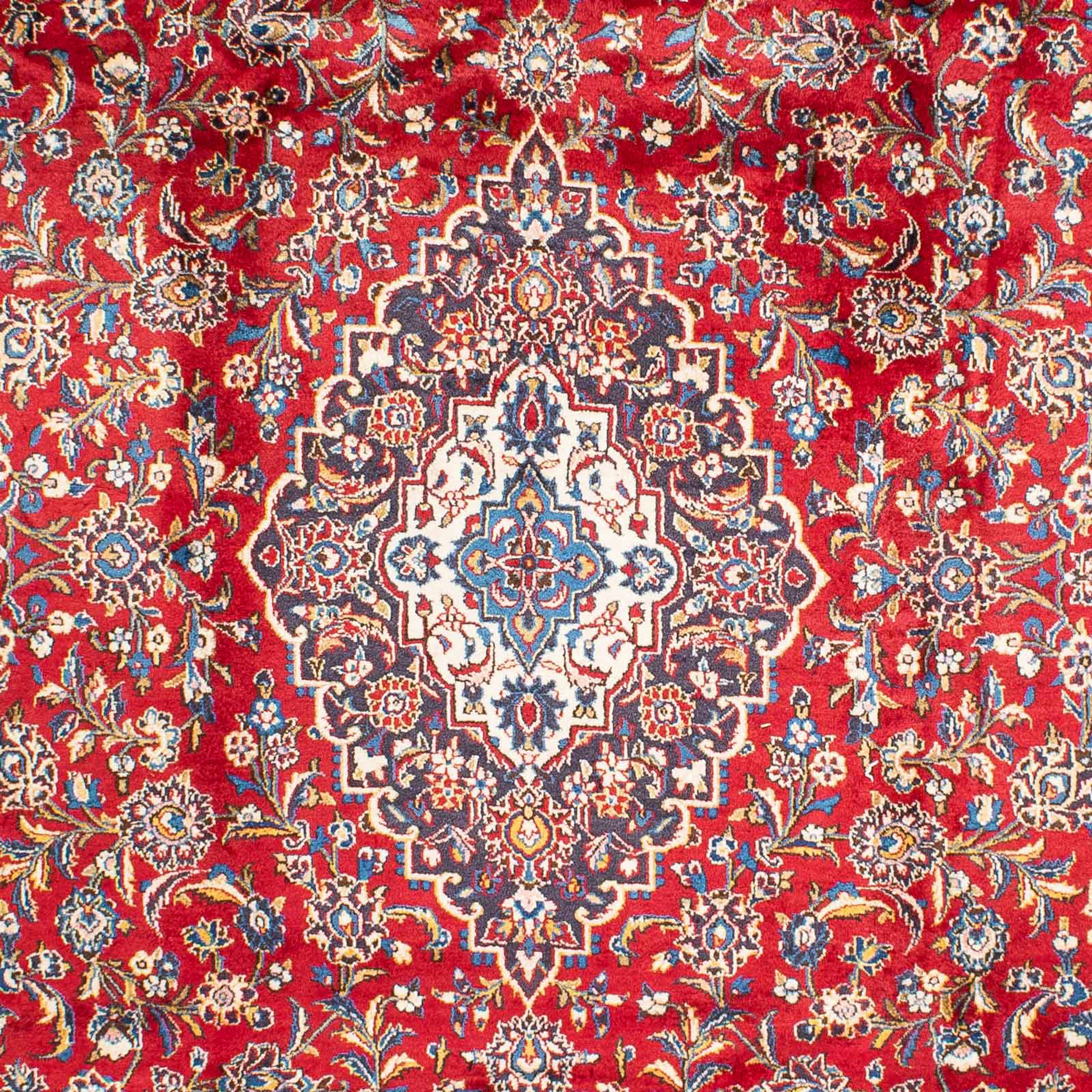 Einzelstück mm, Wohnzimmer, 354 x Orientteppich Perser cm rechteckig, Keshan Zertifikat Handgeknüpft, - morgenland, mit 10 - rot, 240 - Höhe: