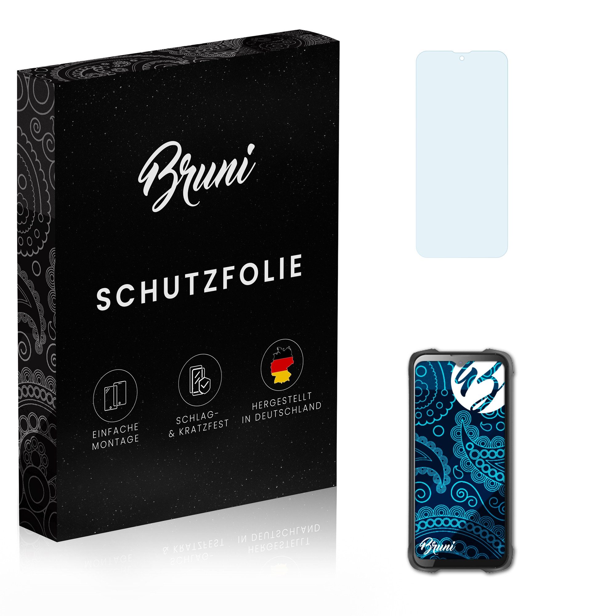 Bruni Schutzfolie Glasklare Displayschutzfolie für Cubot KingKong 9, (2 Folien), praktisch unsichtbar