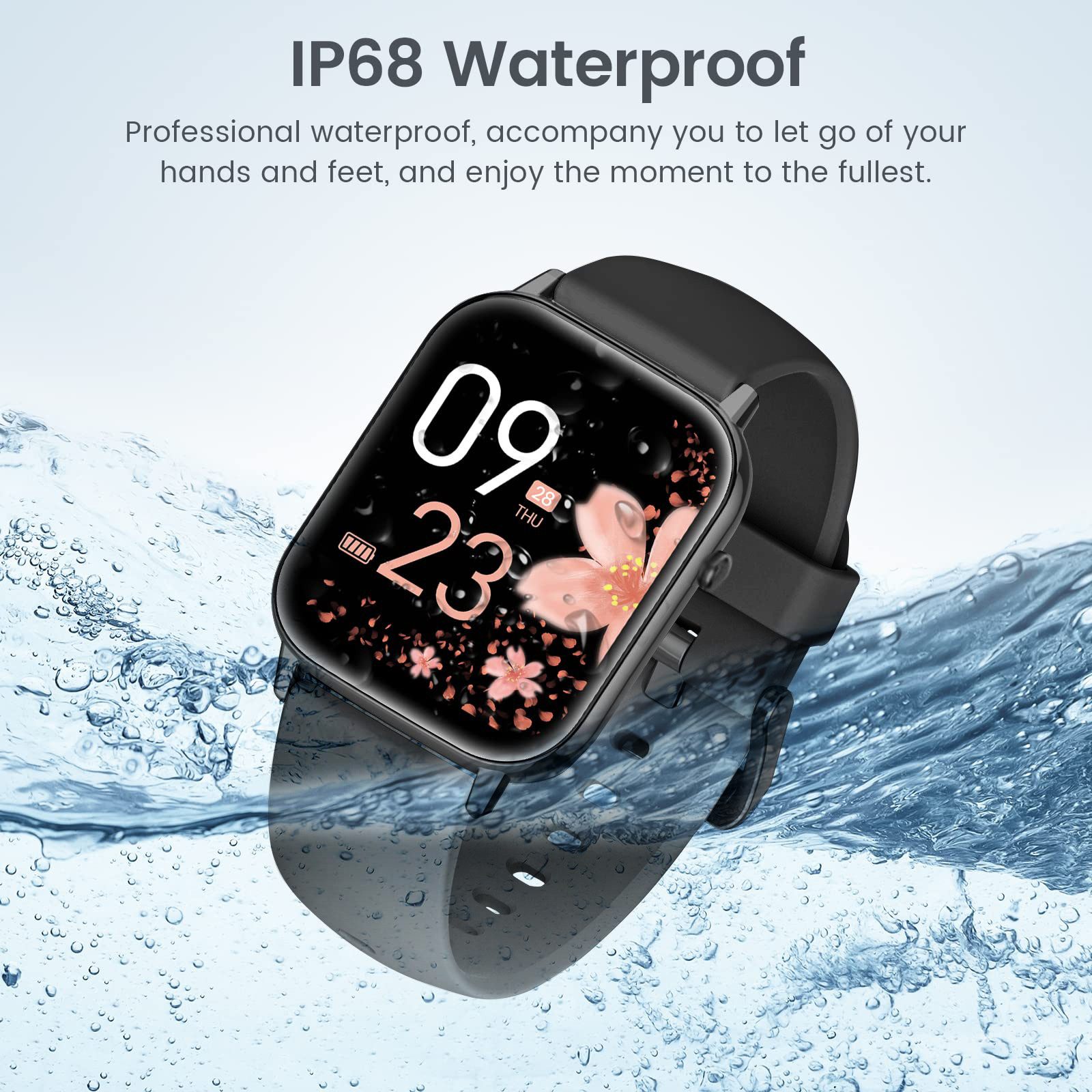 ibettertec Smartwatch Damen Herren und kabellose Bluetooth-Kopfhörer Set Smartwatch (Fitness Tracker Uhr mit Anruffunktion,Smartwatch Fitnessuhr mit Telefonfunktion AMOLED-Display mit 368*448 Pixel,350mAh,120+ Sportmodi,IP68 Wasserdicht/Blutsauerstoff/Aktivitätstracker für Android/iOS, Smartwatch Fitness Tracker Uhr, IP68 Wasserdicht, Uhren Watch für Android IOS, Fitnessuhr Tracker mit Pulsmesser Schrittzähler Schlafmonitor Aktivitätstracker cm)