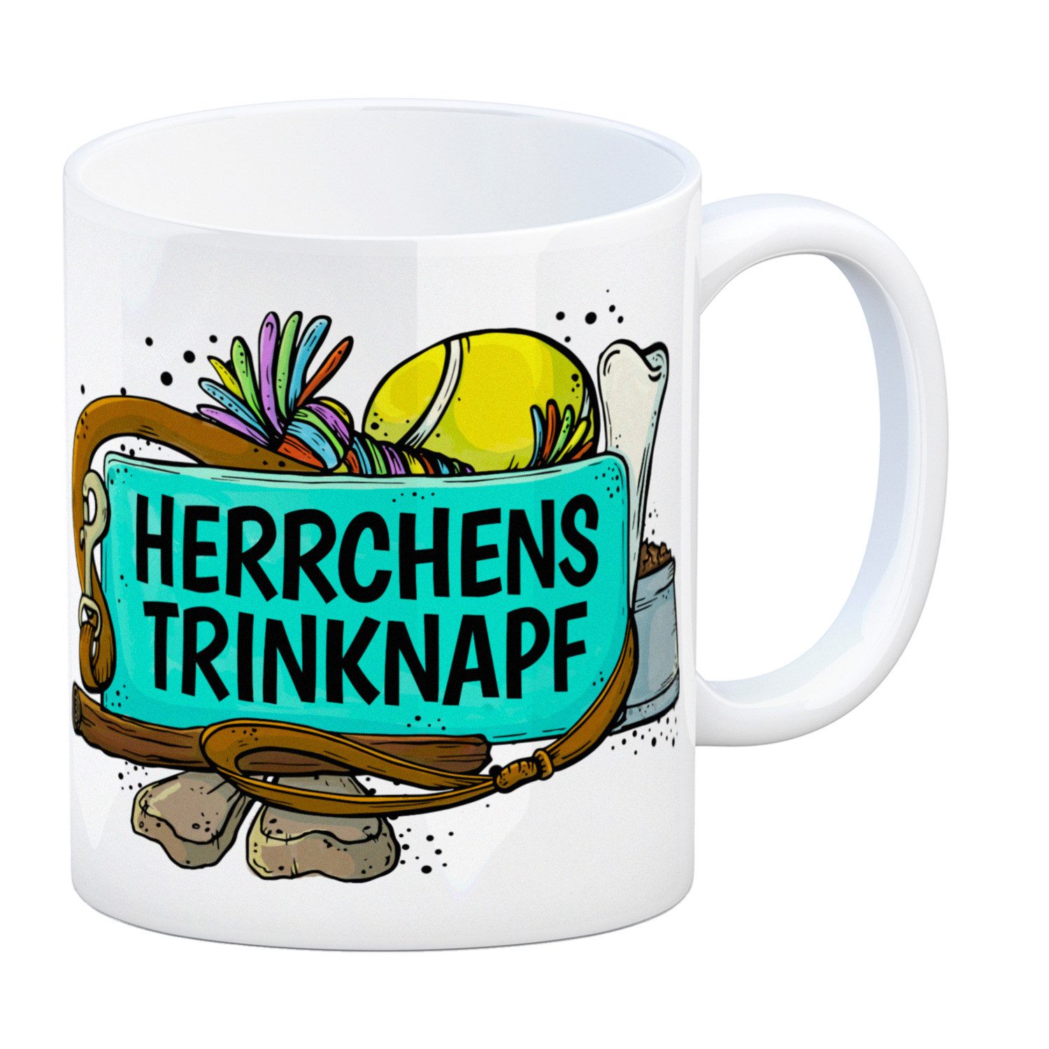 Tasse Kaffeebecher mit Spruch: Herrchens Trinknapf Kaffeetasse Tasse