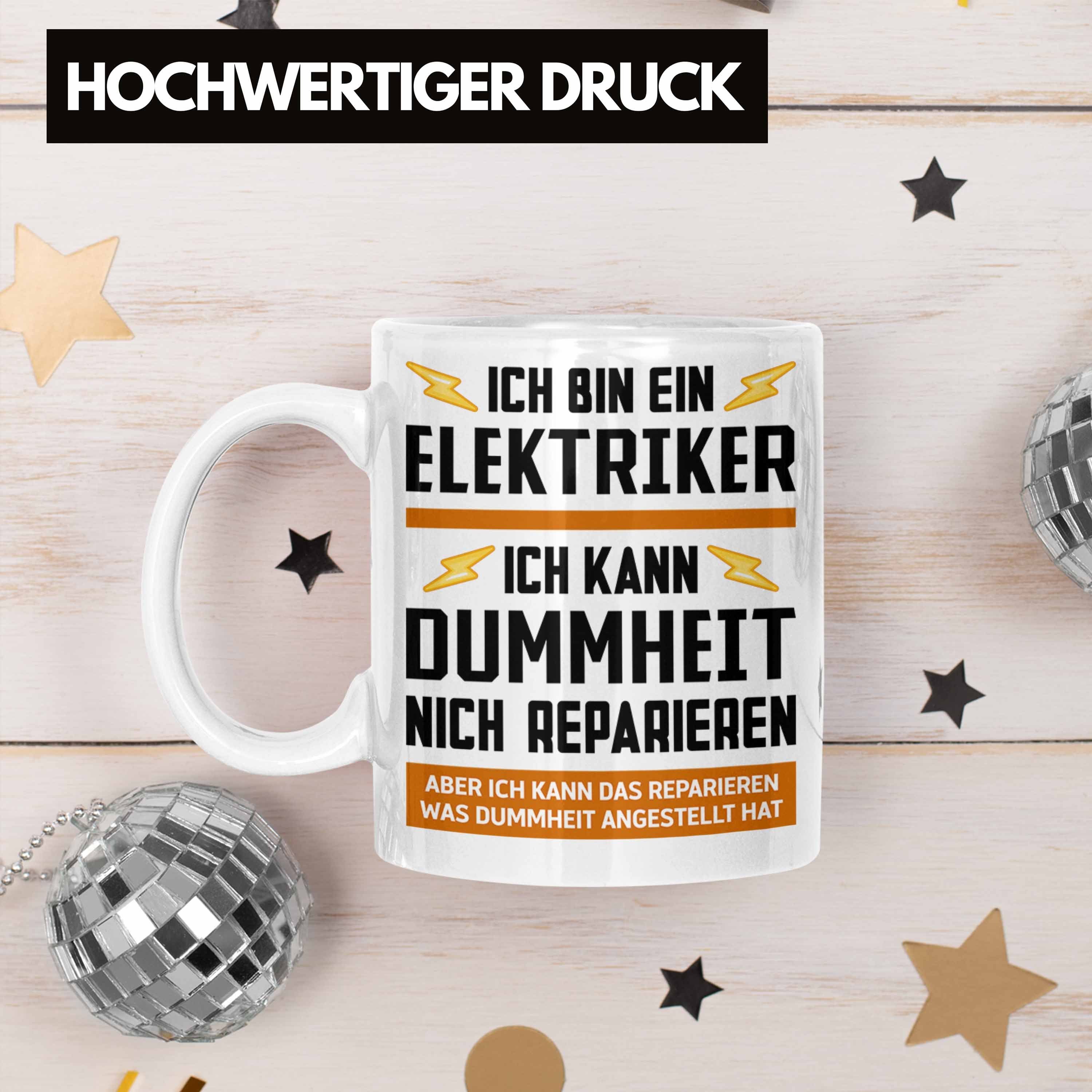 Tasse Geschenke Geschenkidee Tasse für Weiss Elektroniker Elektriker Elektriker Trendation - Trendation Geschenk Männer