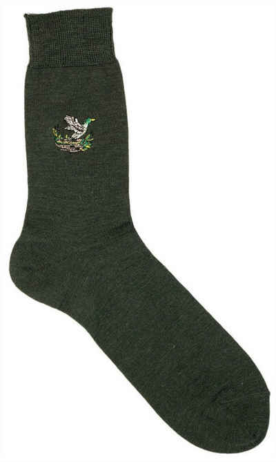 La Chasse® Wandersocken Merinosocke mit Motiv "Ente" Jagdsocken oliv grün NEU von Oefele Jagd