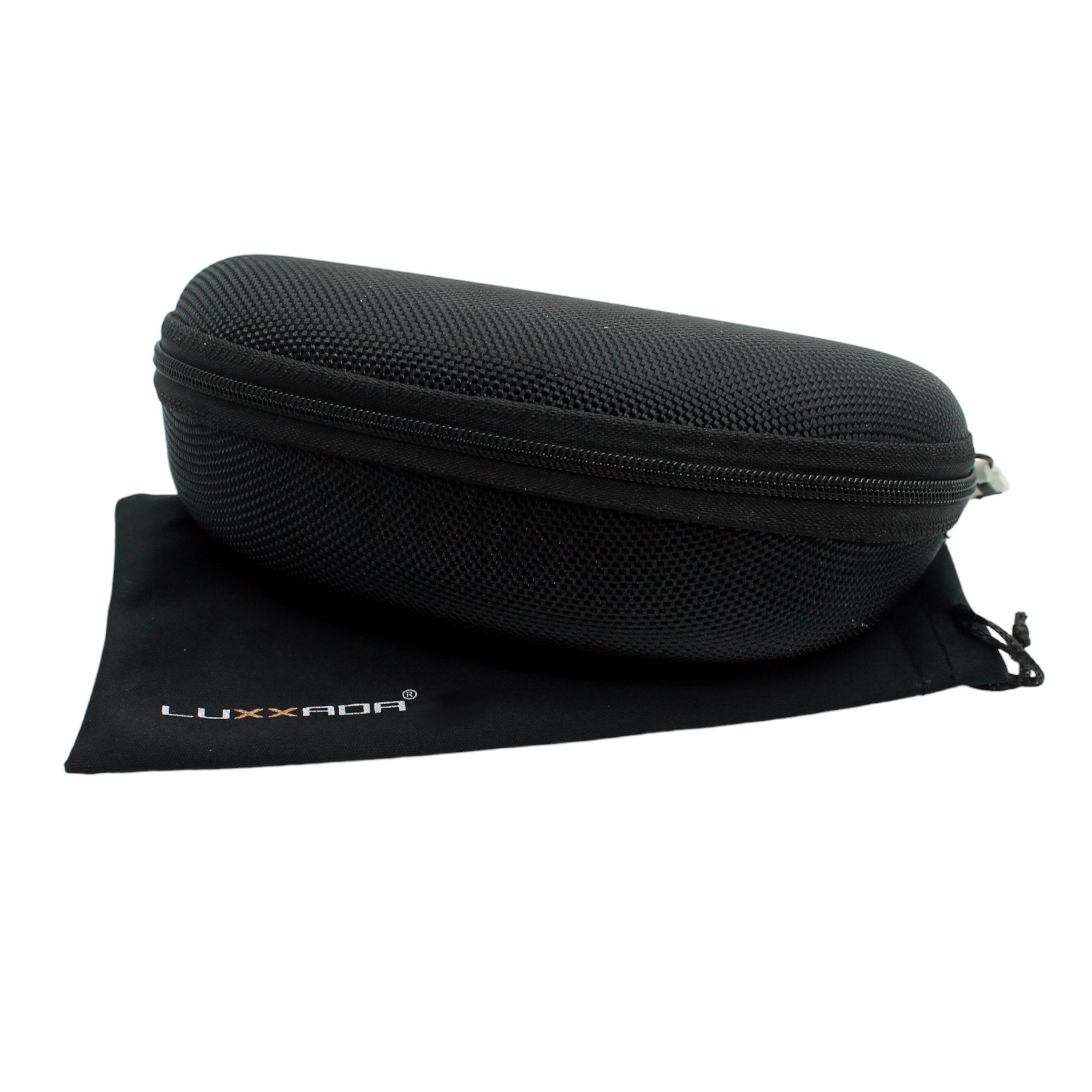 LUXXADA Sonnenbrille (Herren Marken Brille Leicht Federstahl mit Brillenbox) Polarisierte Verspiegelte Gläser Blau Orange Silber