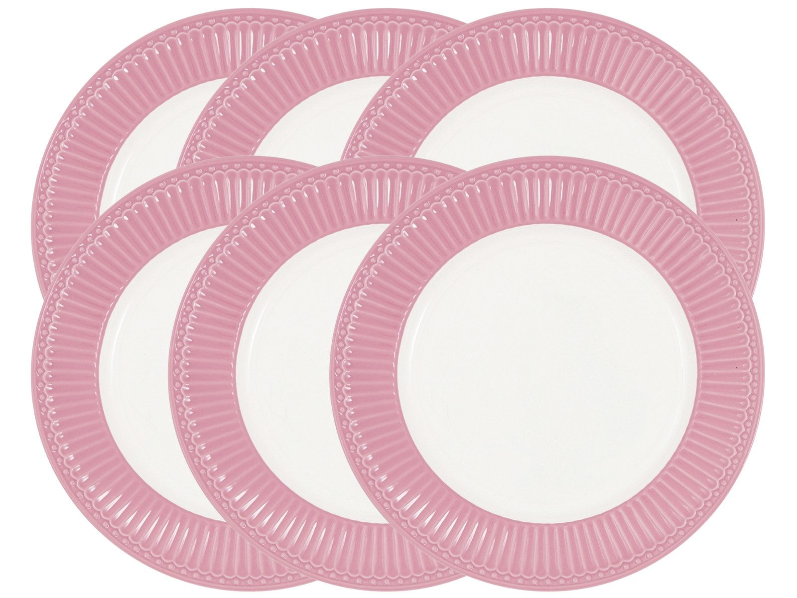 Greengate Тарелки-Set Alice Тарелка для завтрака dusty rose 23 cm Set6, Steinzeug