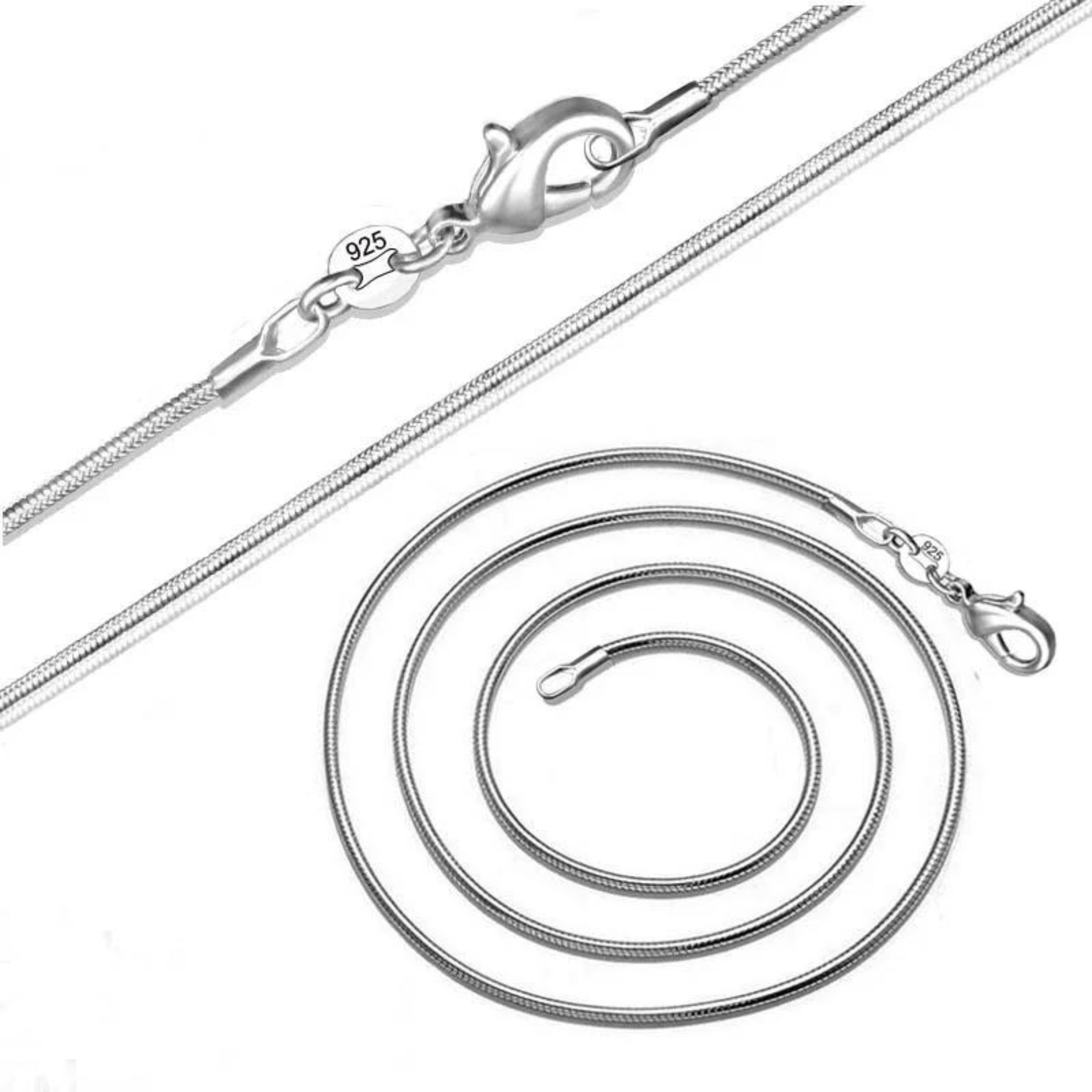 Felino Schlangenkette Modern 925 Sterling Silber Damen Schmuck Halskette (Schmuckbeutel, 1-tlg., 40 - 70 cm Länge, 1-2 mm Dicke), Deutsche Marke – Bild 4 von 5