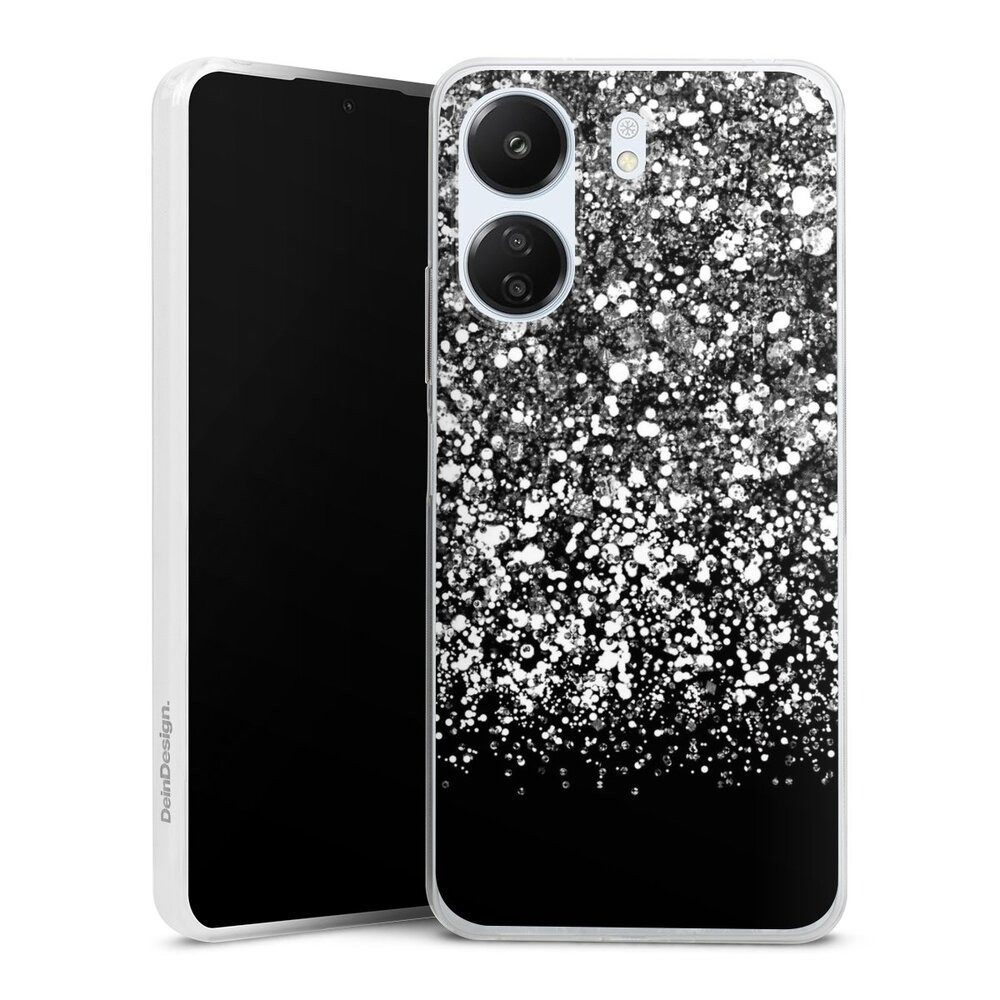 DeinDesign Handyhülle Glitzer Look Schneeflocken Muster Snow Fall Glitter Look, Xiaomi Redmi 13C 4G Slim Case Silikon Hülle Ultra Dünn Schutzhülle