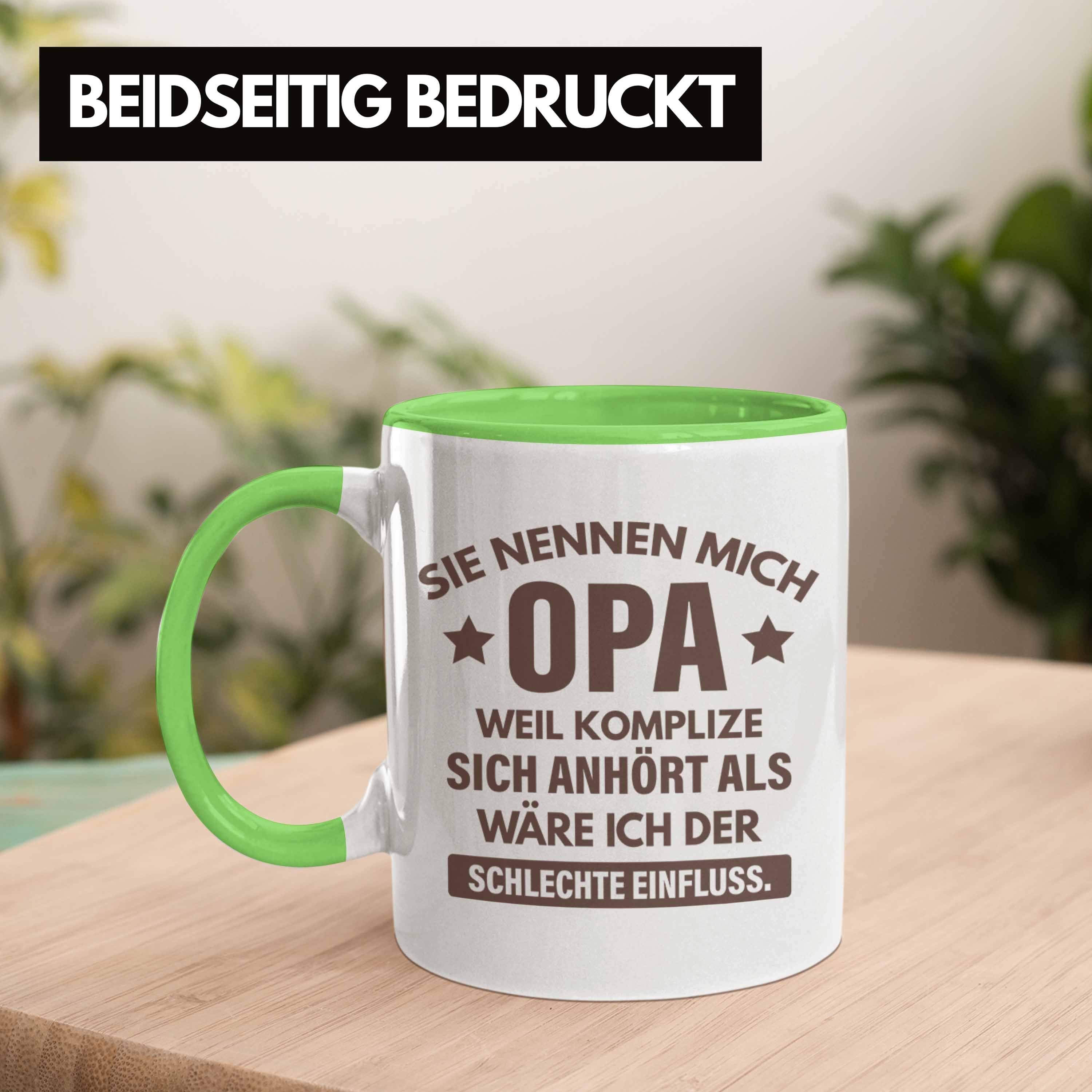 Trendation Tasse Trendation Spruch für Kaffeetasse Tasse Grün Opa Geschenke mit Geburtstag - Lustige Großvater Opa Vatertag