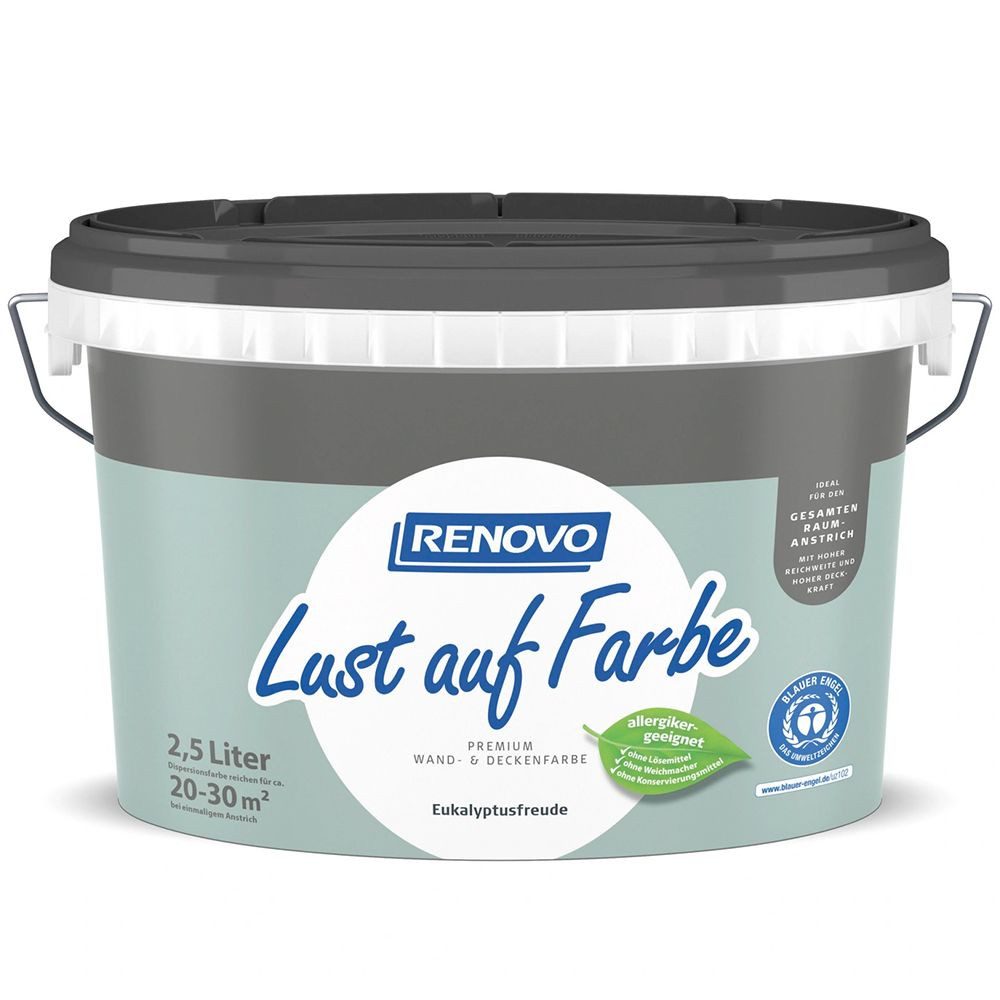 Renovo Wandfarbe RENOVO Lust auf Farbe matt 2,5L Eukalyptusfreude 6542