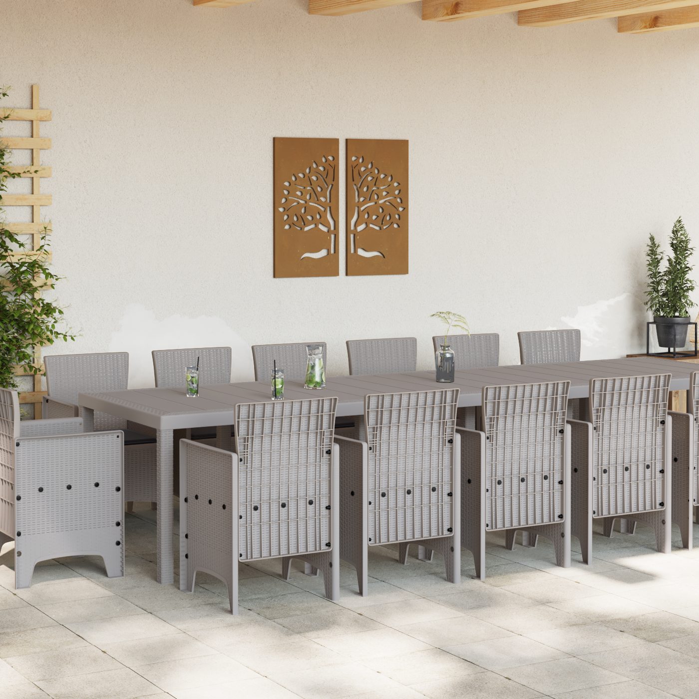 vidaXL Gartentisch 15-teiliges Garten Esszimmerset mit günstig online kaufen