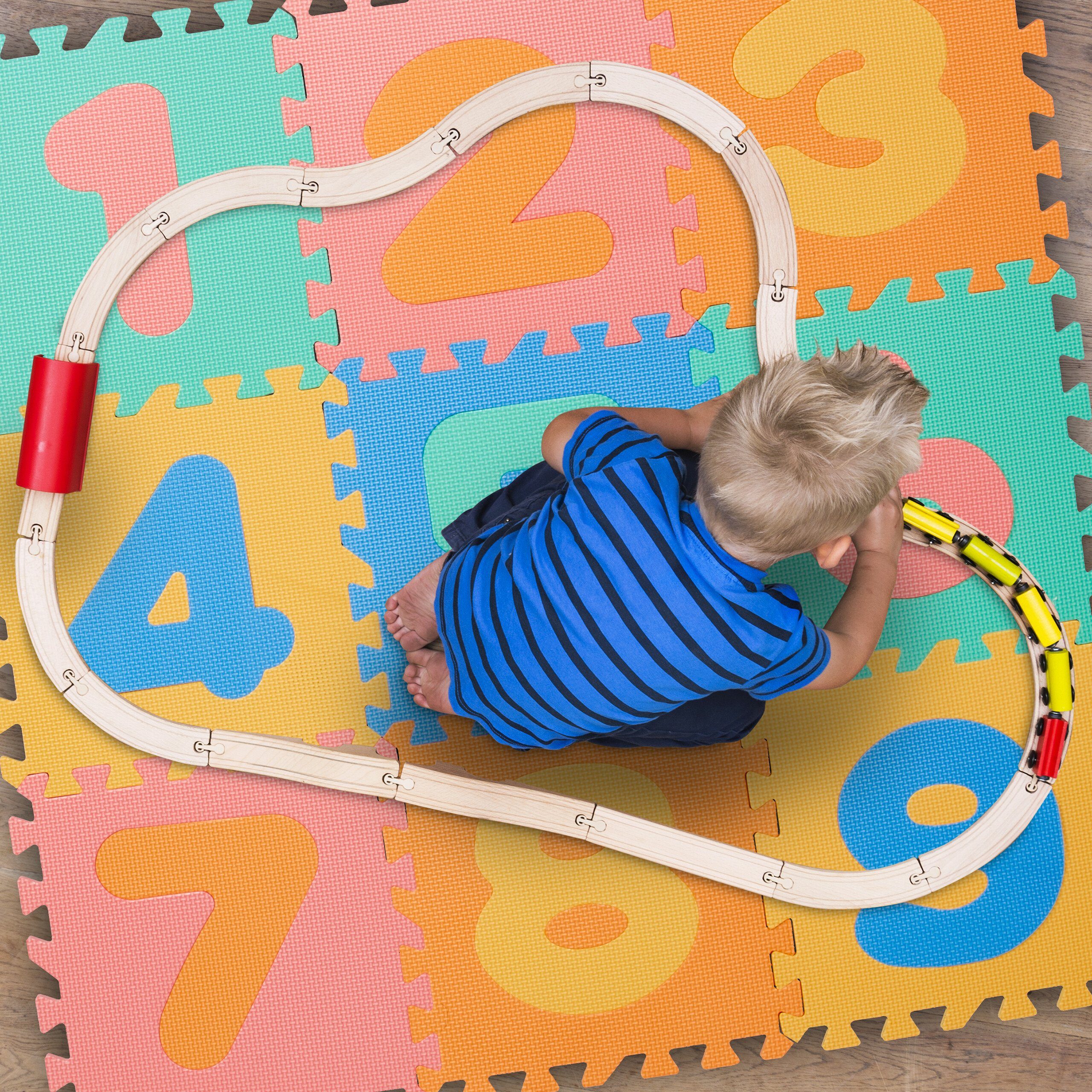 relaxdays Spielmatte Puzzlematte mit Zahlen