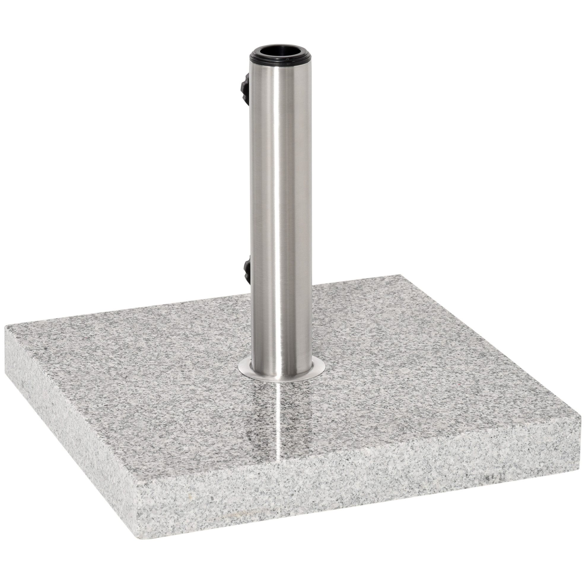 REDOM Schirmständer Mobiler Sonnenschirmständer 28 kg Marmor Edelstahl 40x40x36 cm (1 St., Hochwertige Materialkombination aus Marmor und Edelstahl Design), Stabiler Schirmfuß für Garten & Terrasse, flexibel einsetzbar