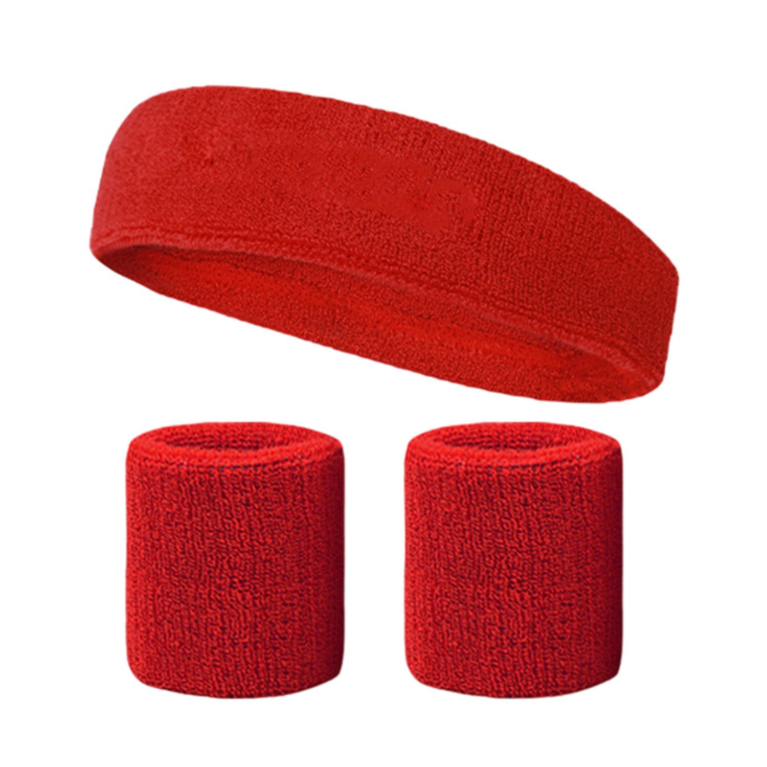 FRCOLOR Wickelhaarbänder 3er-Set – Elastisch, In Rot, Weiß & Schwarz