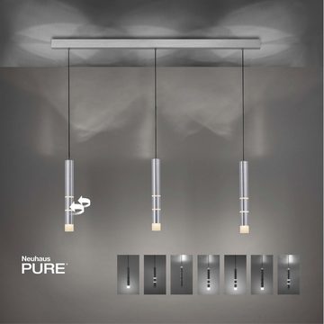 Paul Neuhaus LED Pendelleuchte PURE VEGA, 3-flammig, Weiß, Aluminium, Kunststoff, Memoryfunktion, LED fest integriert, Warmweiß, Hängeleuchte, Hängelampe, getrennt schaltbare Leuchtelemente